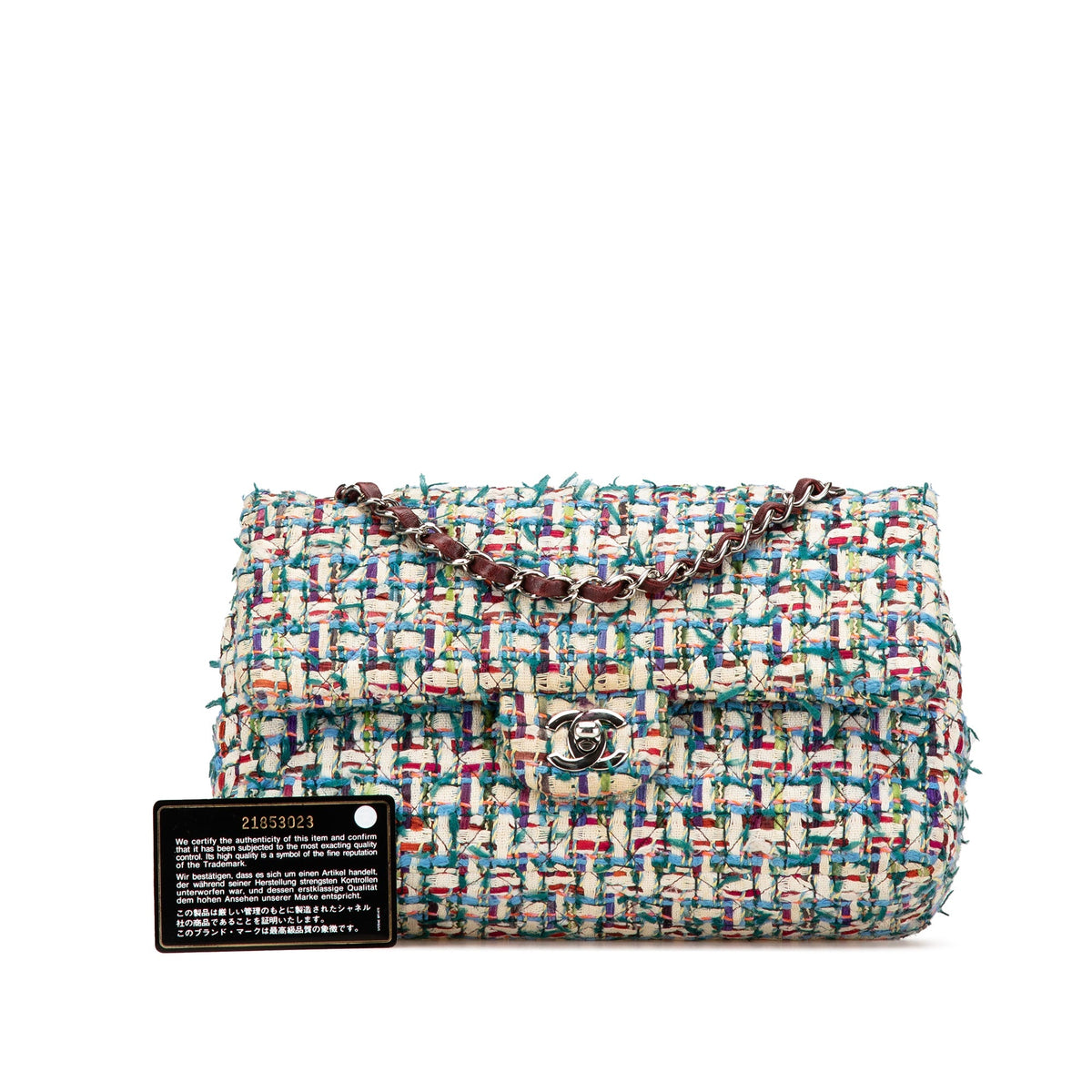 Chanel Medium Classic Multicolor Tweed Double Flap Multi
