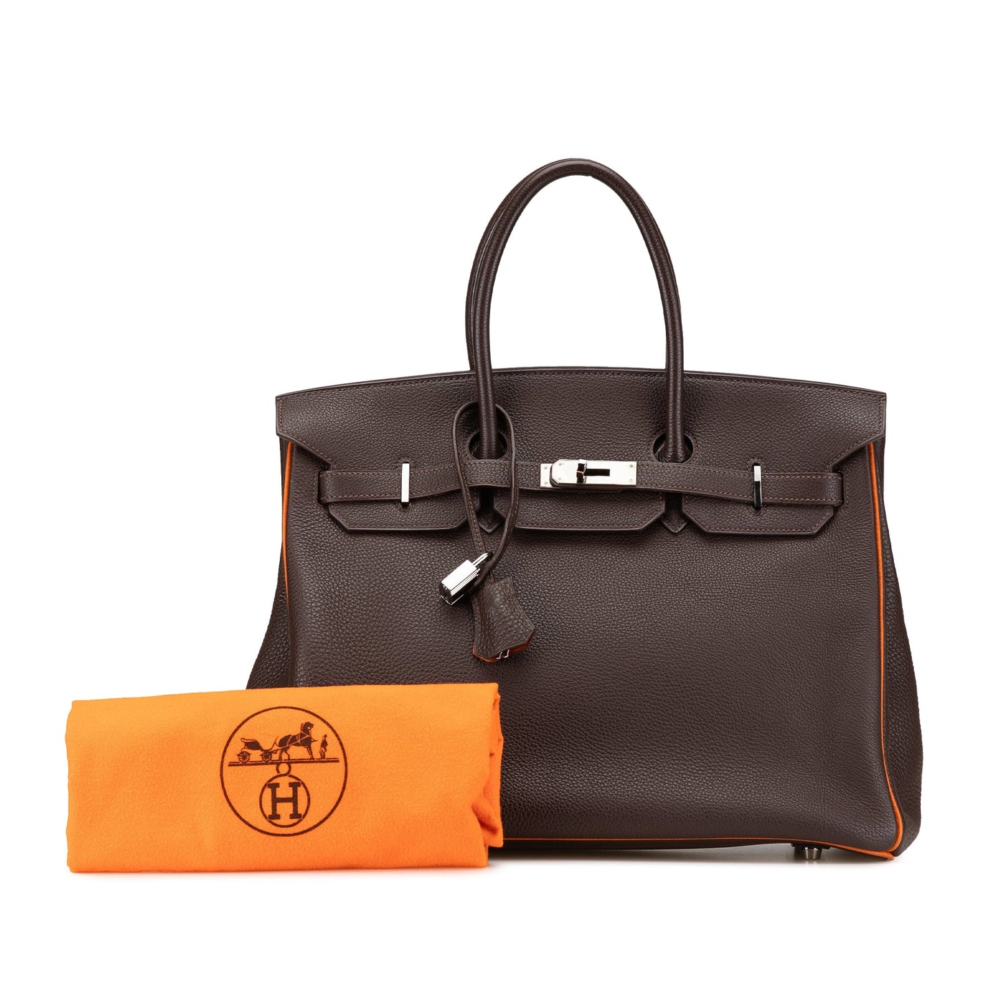 Hermès Special Order Bicolor Togo Verso Birkin Retourne 35 Brown
