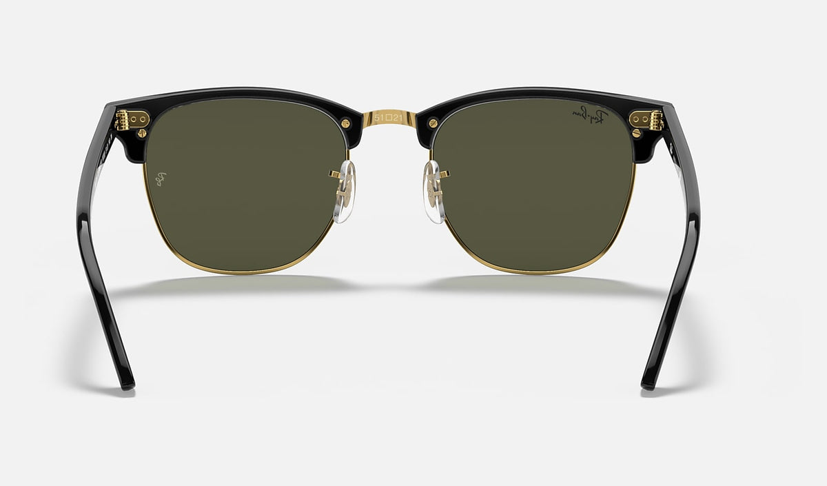 Ray-Ban Clubmaster - Polished Black On Gold / G-15 Green