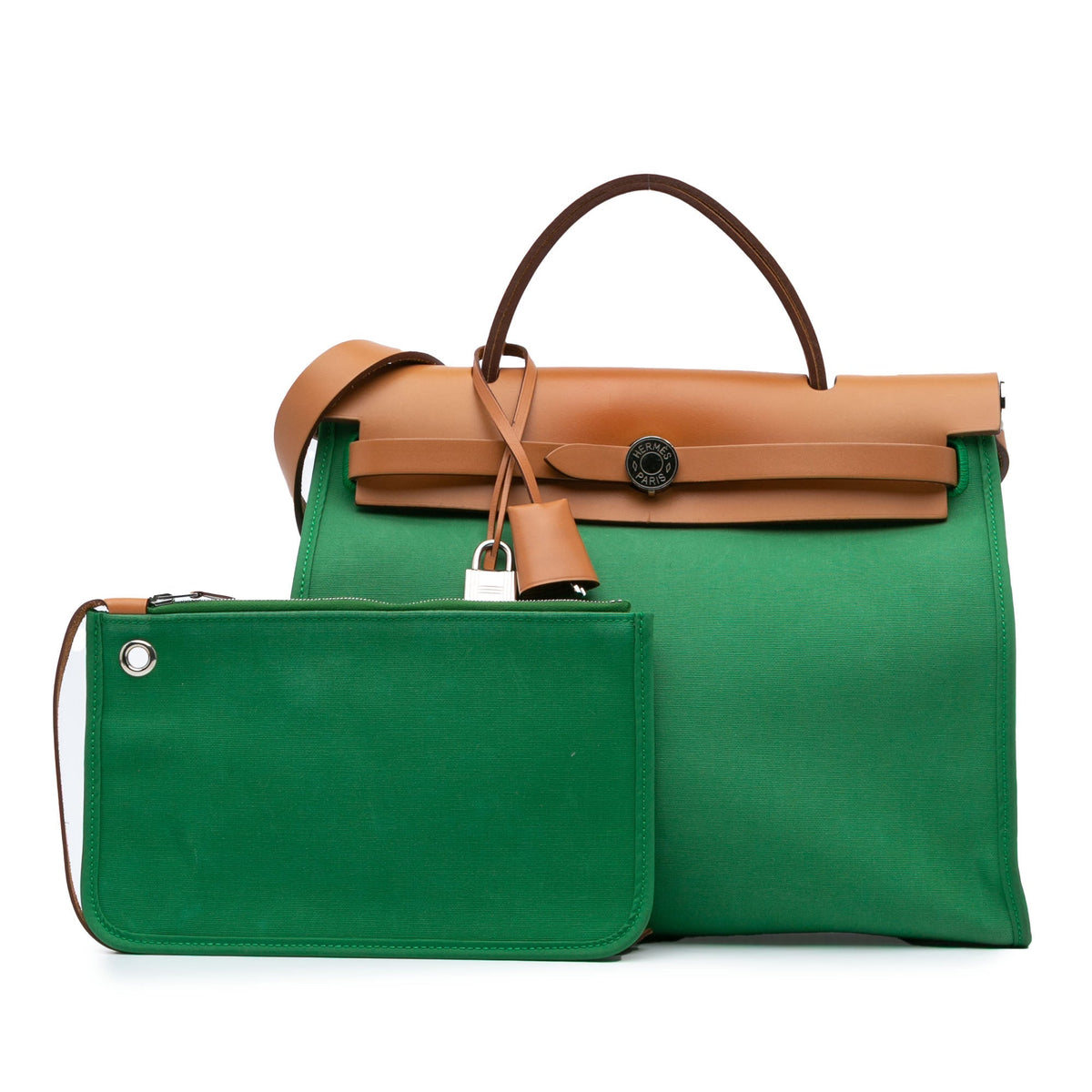 Hermès Toile Herbag Zip 31 Green