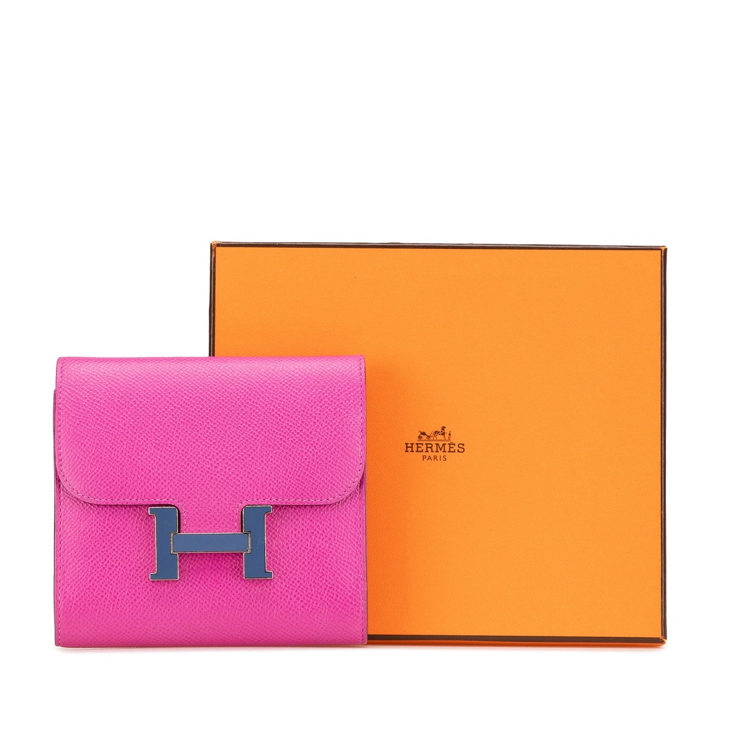 Hermès Epsom Constance Compact Wallet Pink