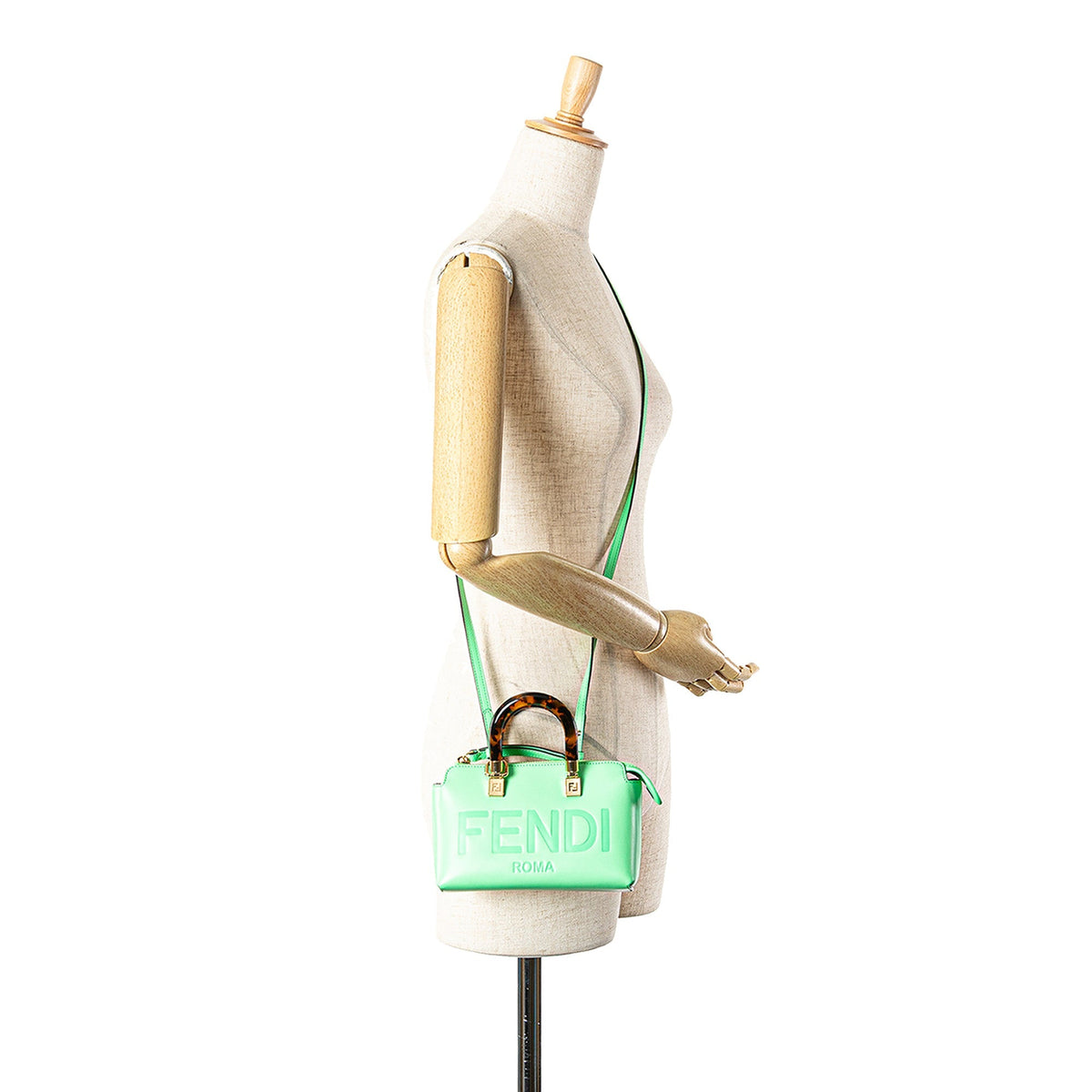 Fendi Mini Leather By The Way Roma Satchel Green