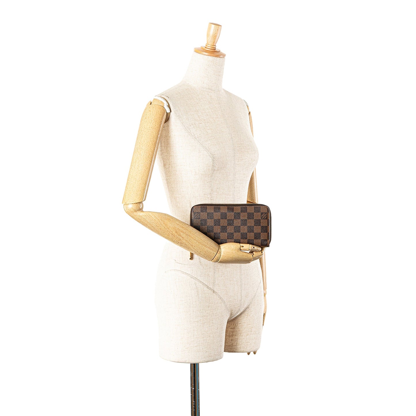Louis Vuitton Damier Ebene Zippy Long Wallet Brown