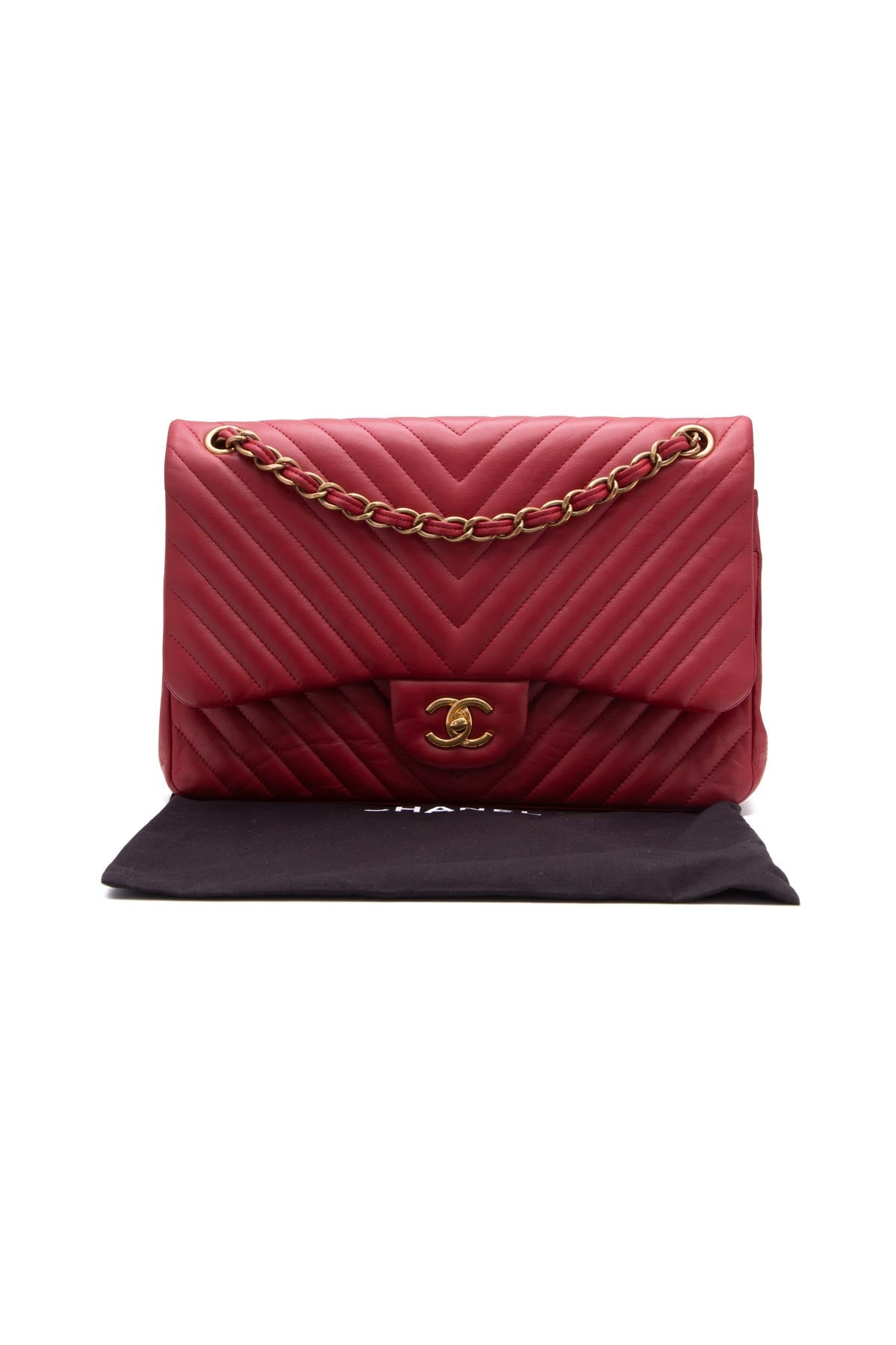 Chevron Jumbo Double Flap Bag