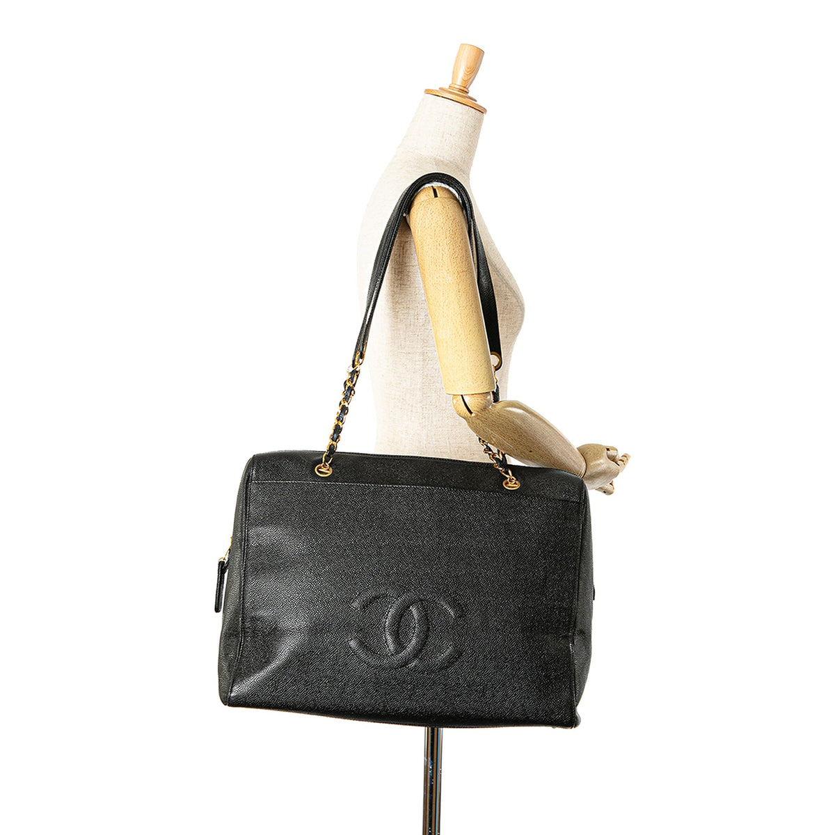 Chanel Caviar CC Shoulder Bag Black