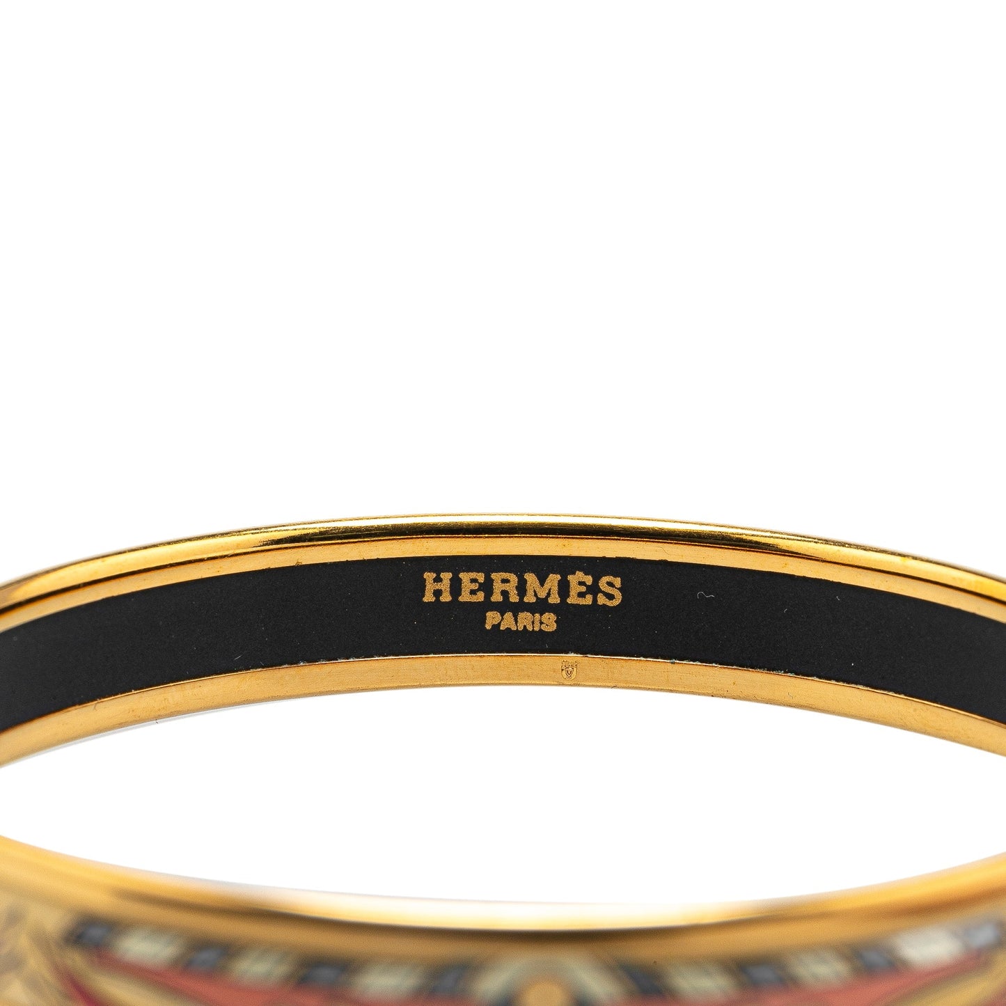 Hermès Narrow Cloisonne Enamel Bangle 62 Black