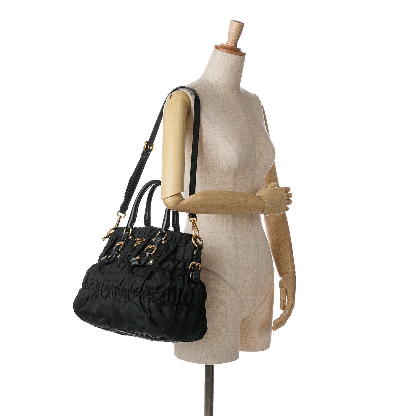 Prada Tessuto Gaufre Satchel Black