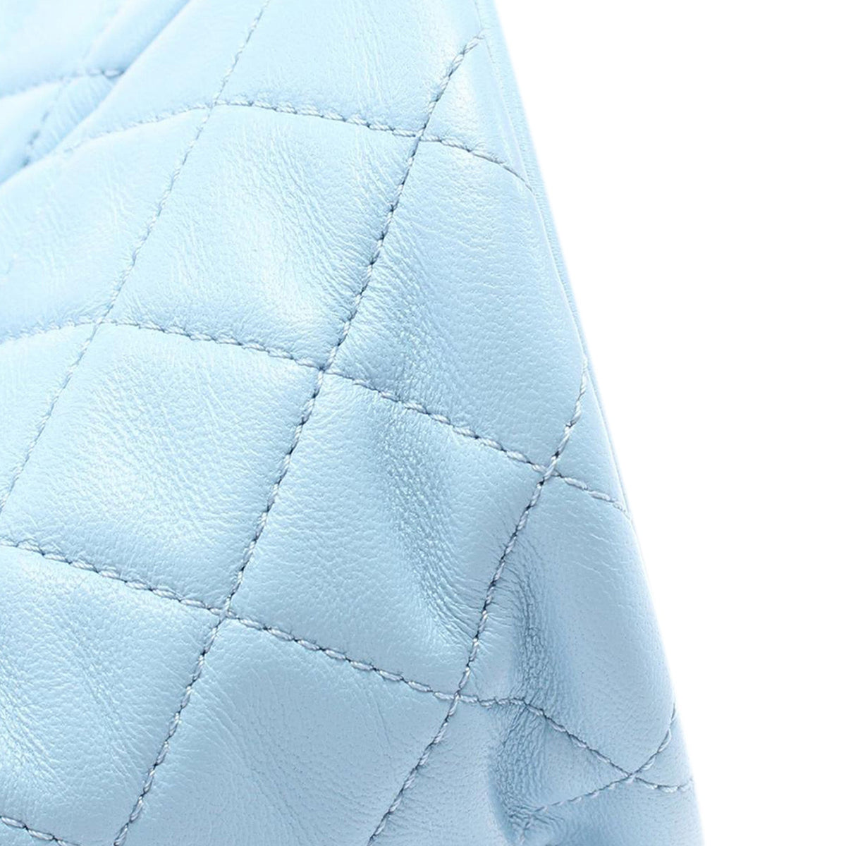 Chanel Quilted Lambskin Pearl Crush Bucket Bag Blue