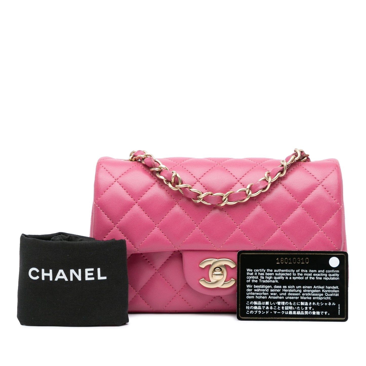 Chanel Mini Rectangular Classic Lambskin Single Flap Pink