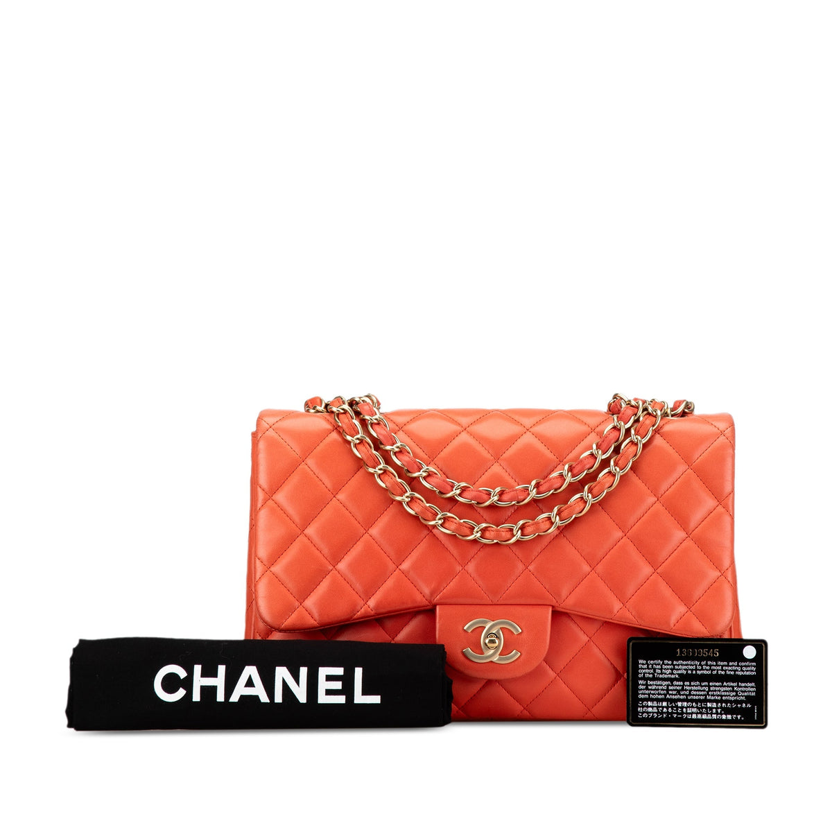 Chanel Jumbo Classic Lambskin Single Flap Orange