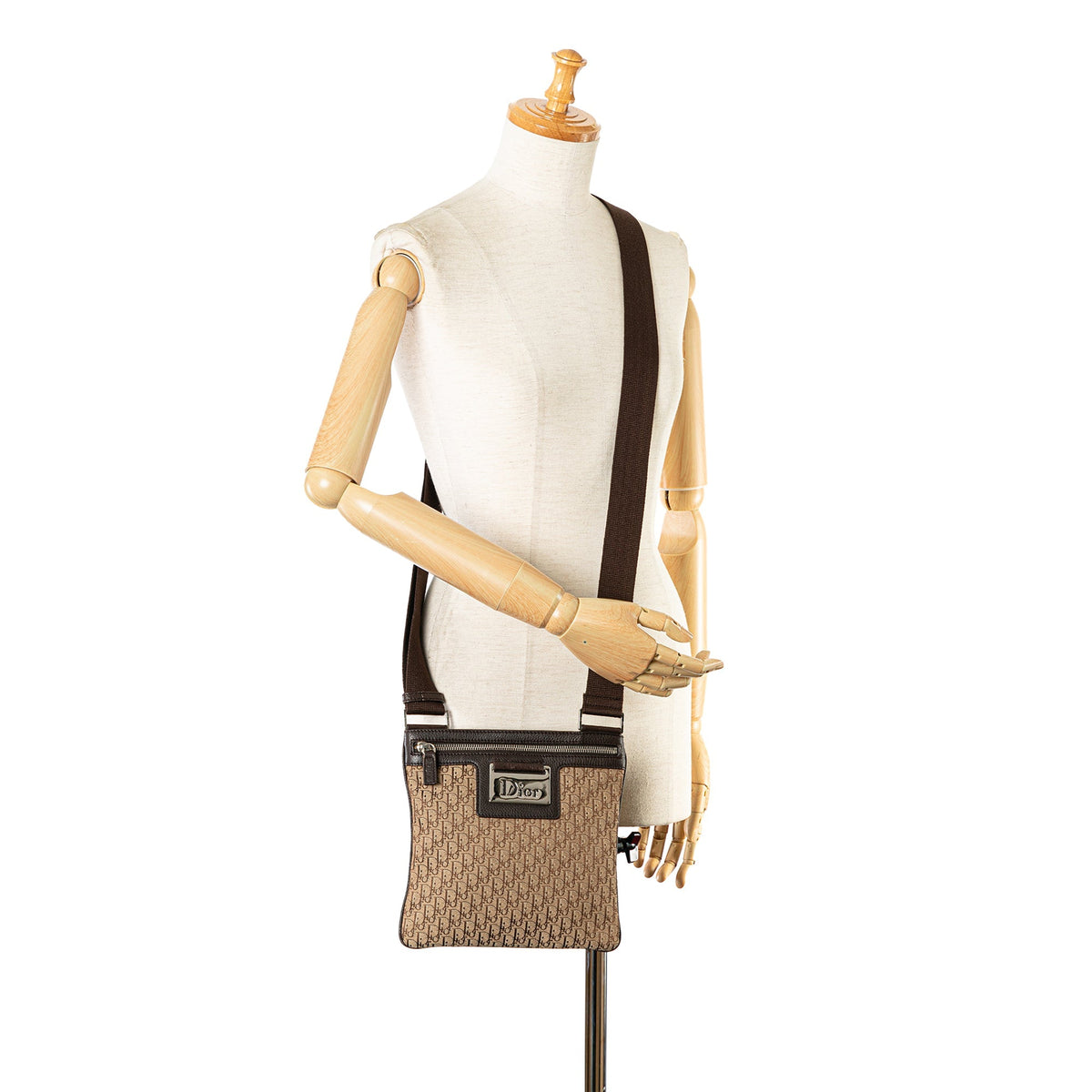 Dior Diorissimo Trotter Canvas Street Chic Crossbody Brown