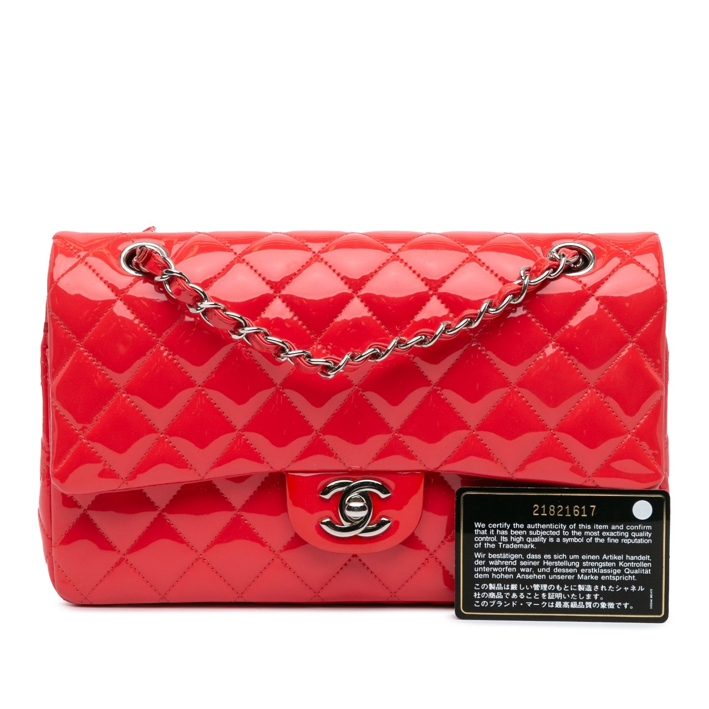 Chanel Medium Classic Patent Double Flap Red