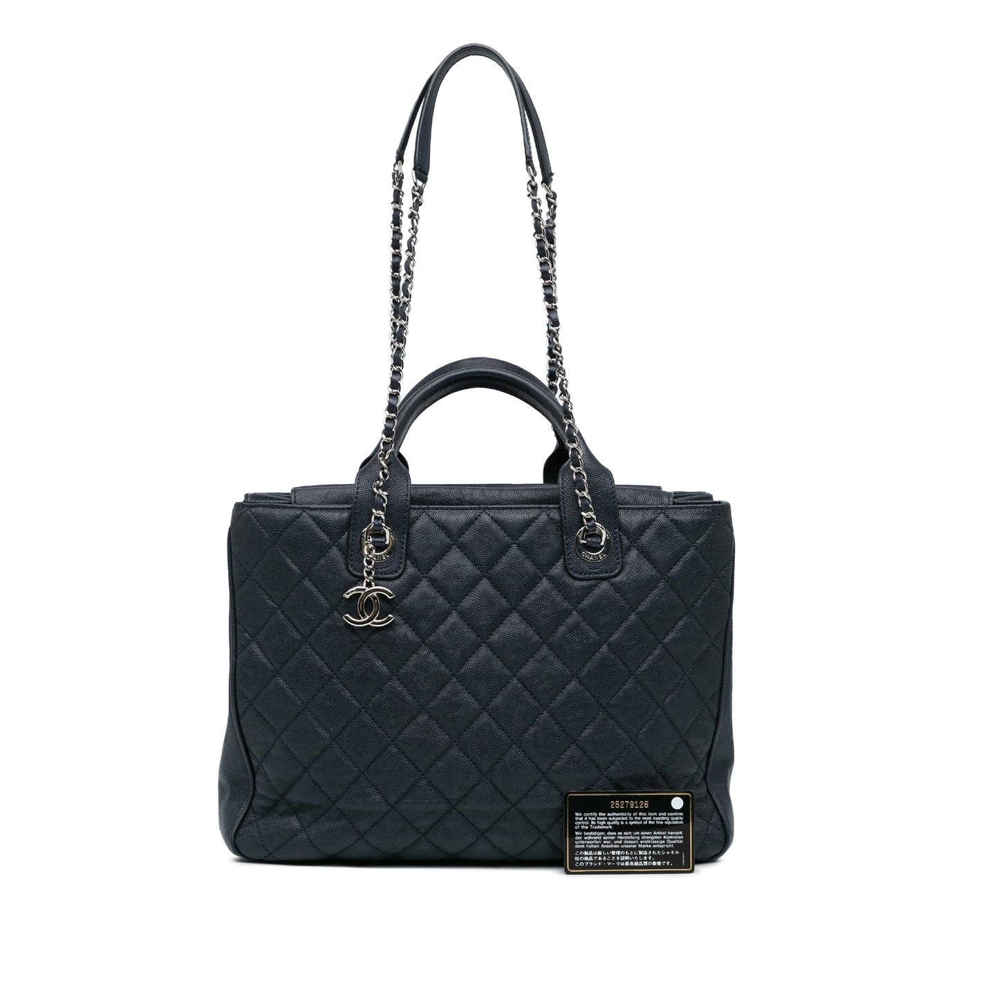 Chanel Large Quilted Caviar Urban Companion Tote Blue