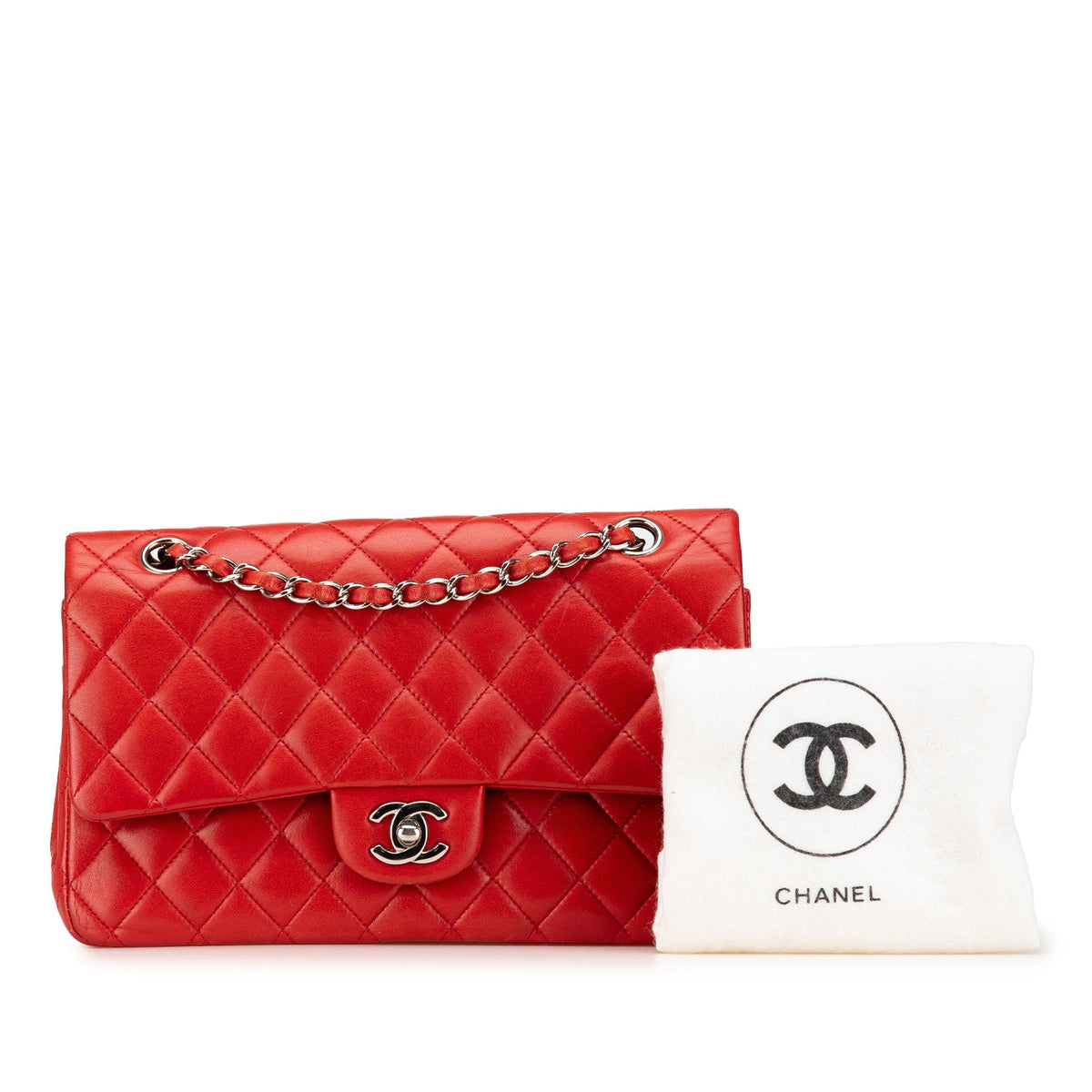 Chanel Medium Classic Lambskin Double Flap Red