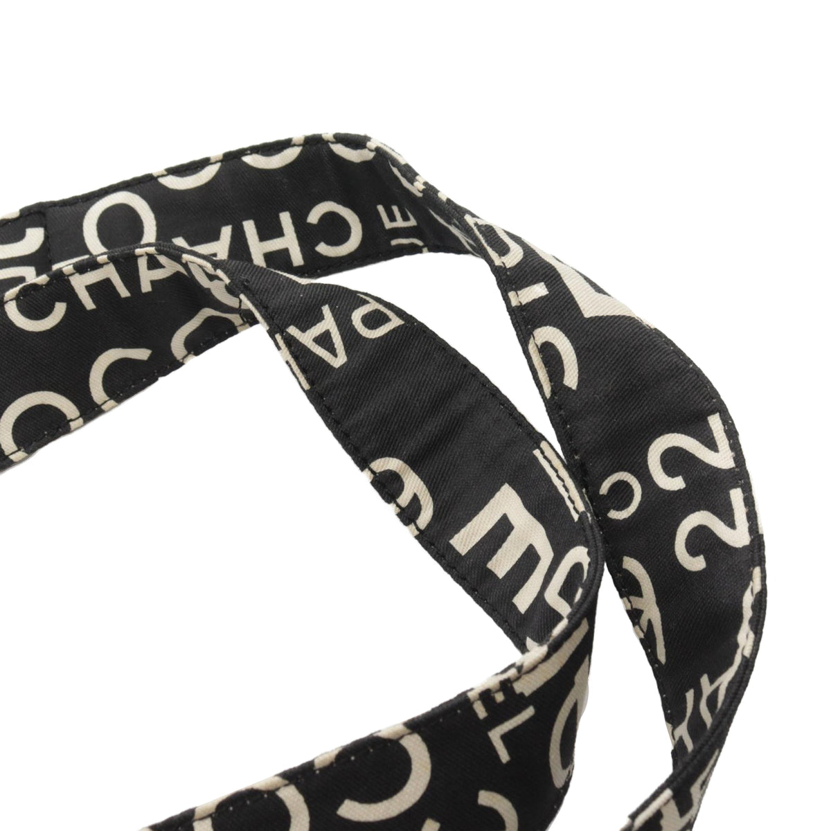 Chanel By the Sea Line Coco Print Canvas Beach Tote Black