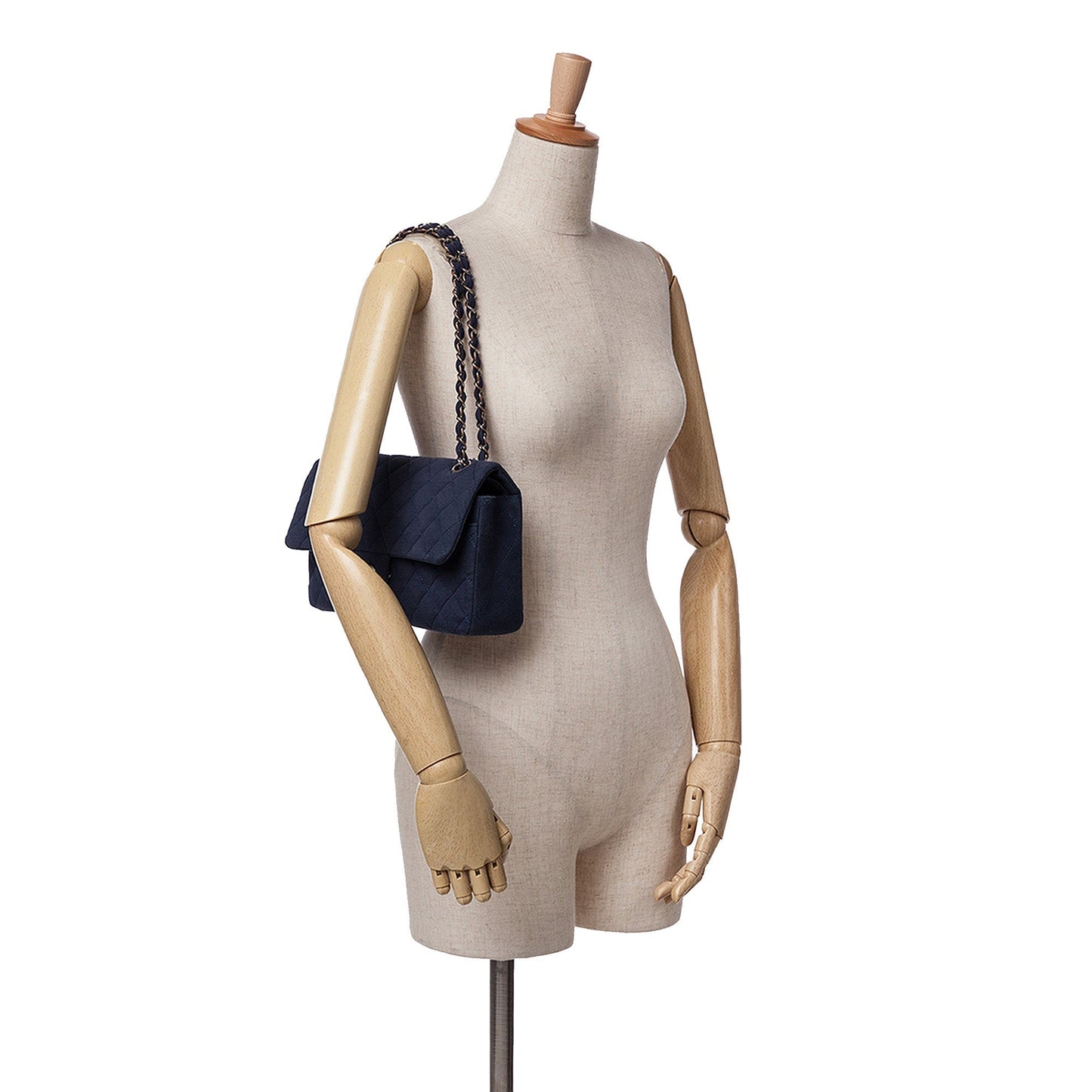 Chanel Medium Classic Jersey Double Flap Blue