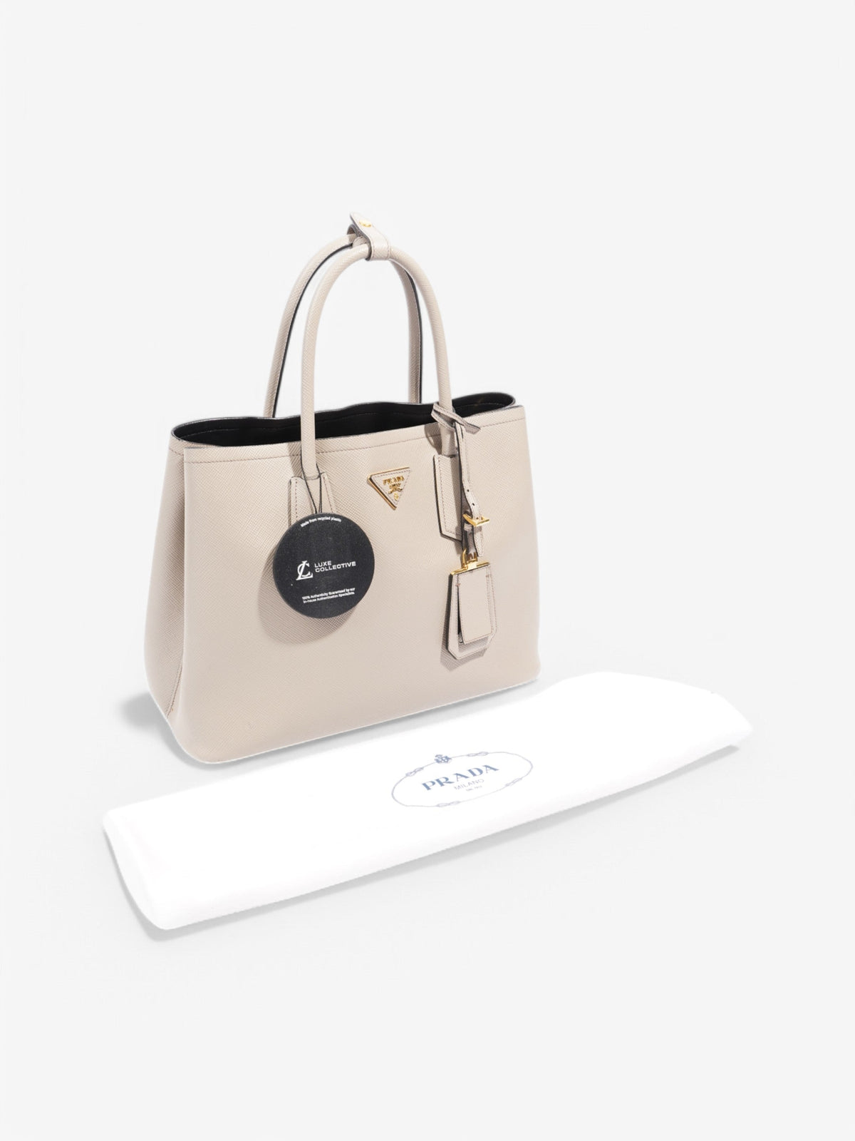 Prada Galleria Greige Saffiano Leather Large