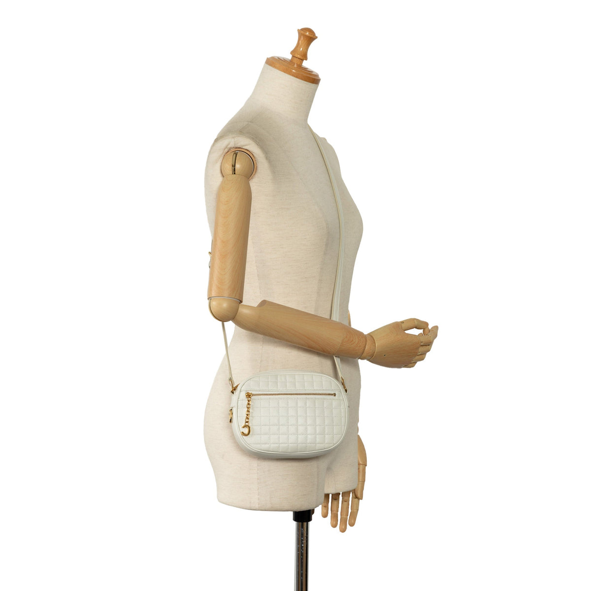 Celine Small C Charm Crossbody Bag White