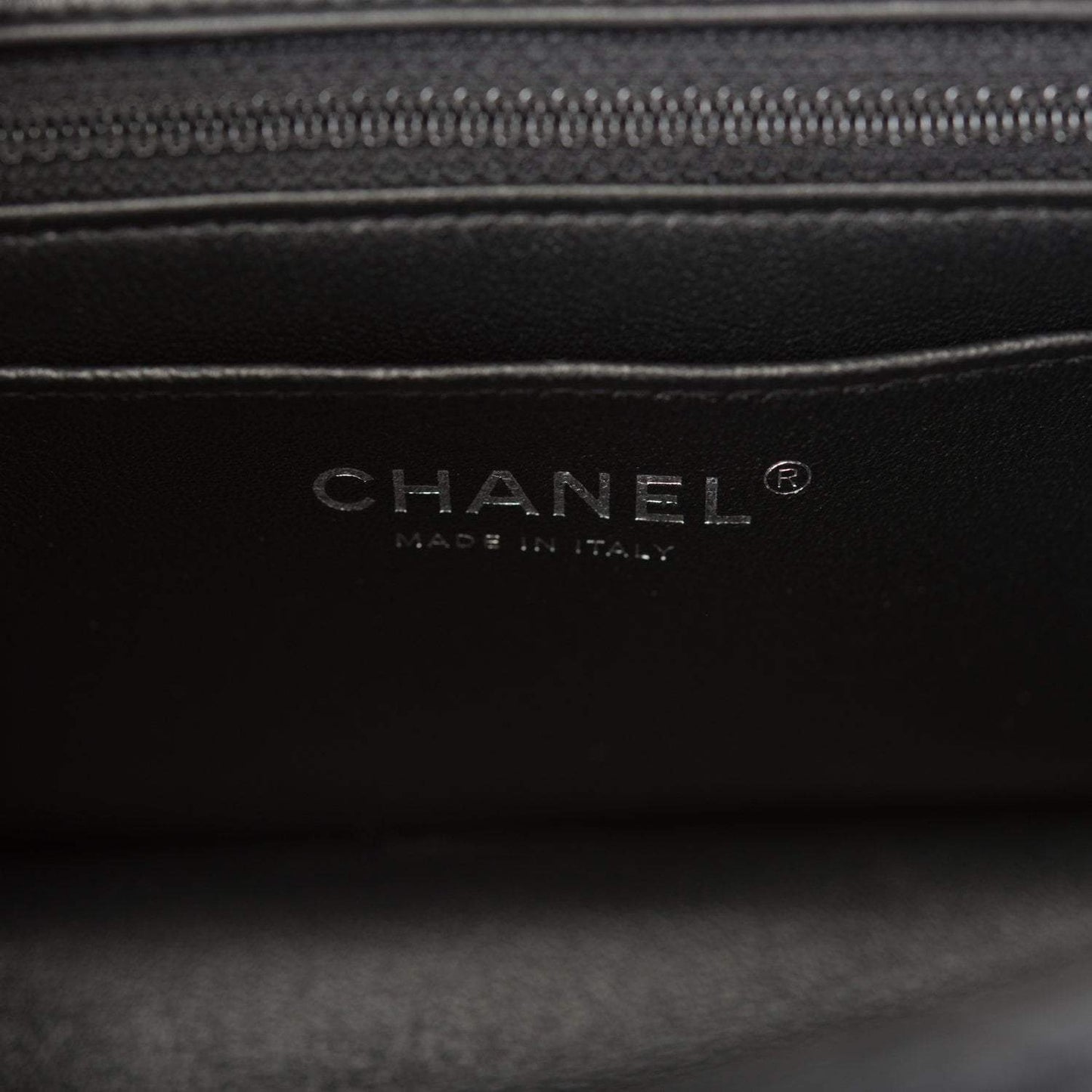 Chanel Mini Rectangular Flap Bag Black Lambskin Light Silver Hardware