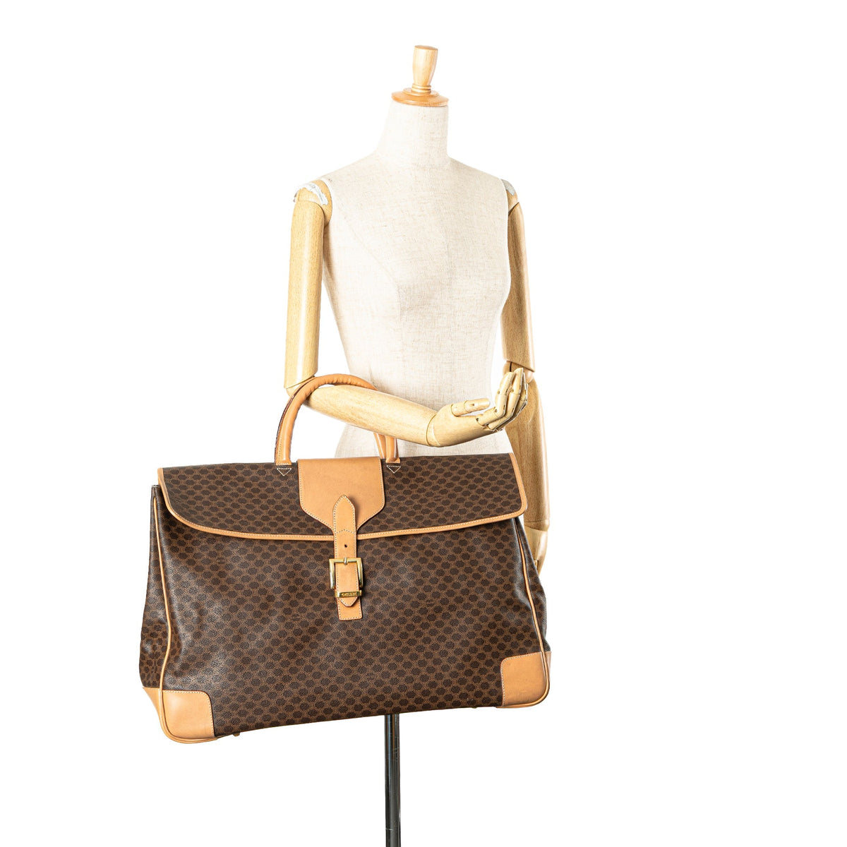 Celine Macadam Coated Canvas Travel Bag Brown