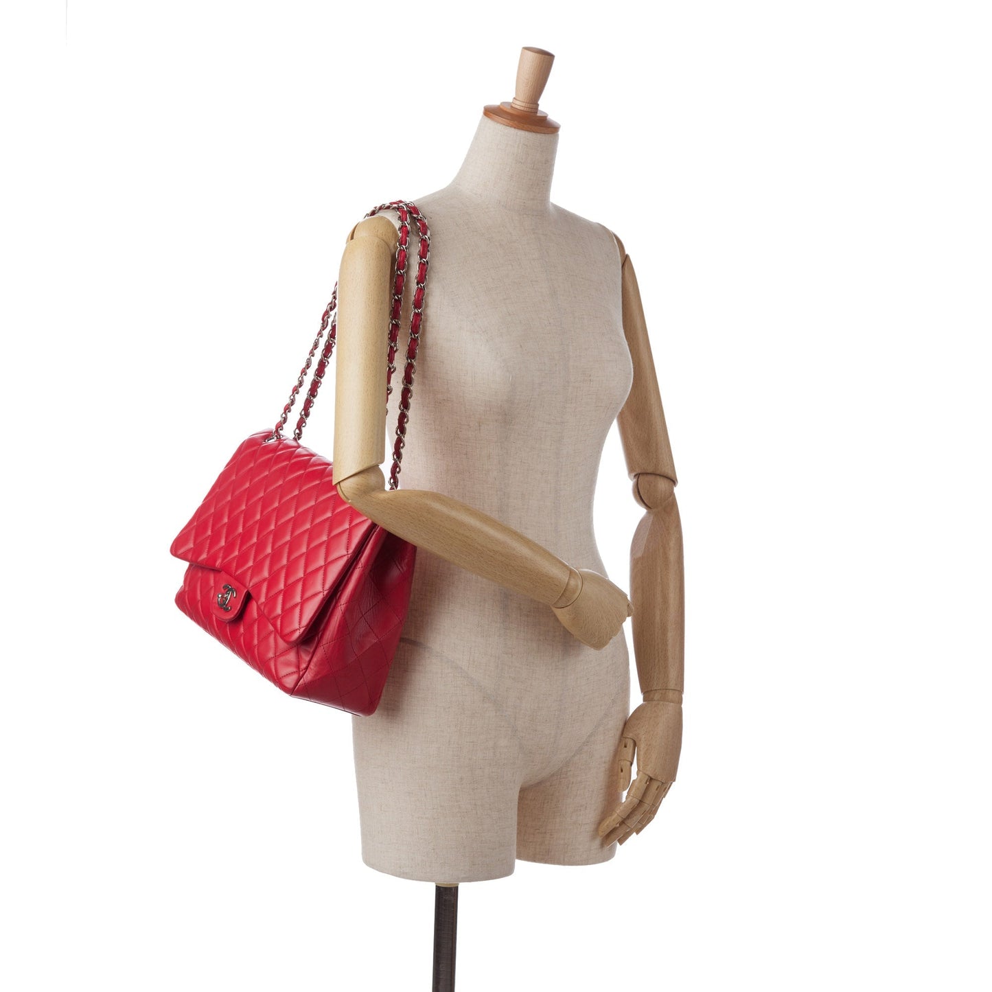 Chanel Maxi Classic Lambskin Single Flap Red