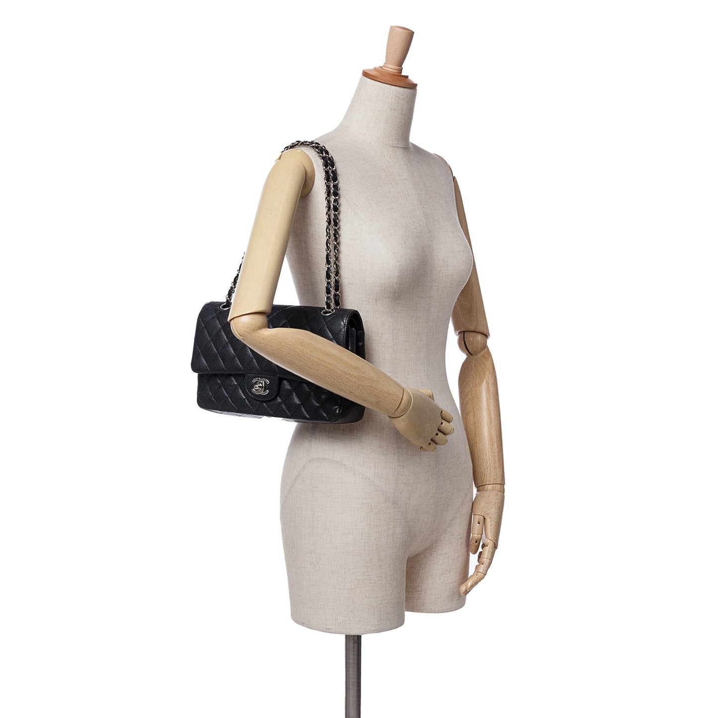 Chanel Medium Classic Caviar Double Flap Black