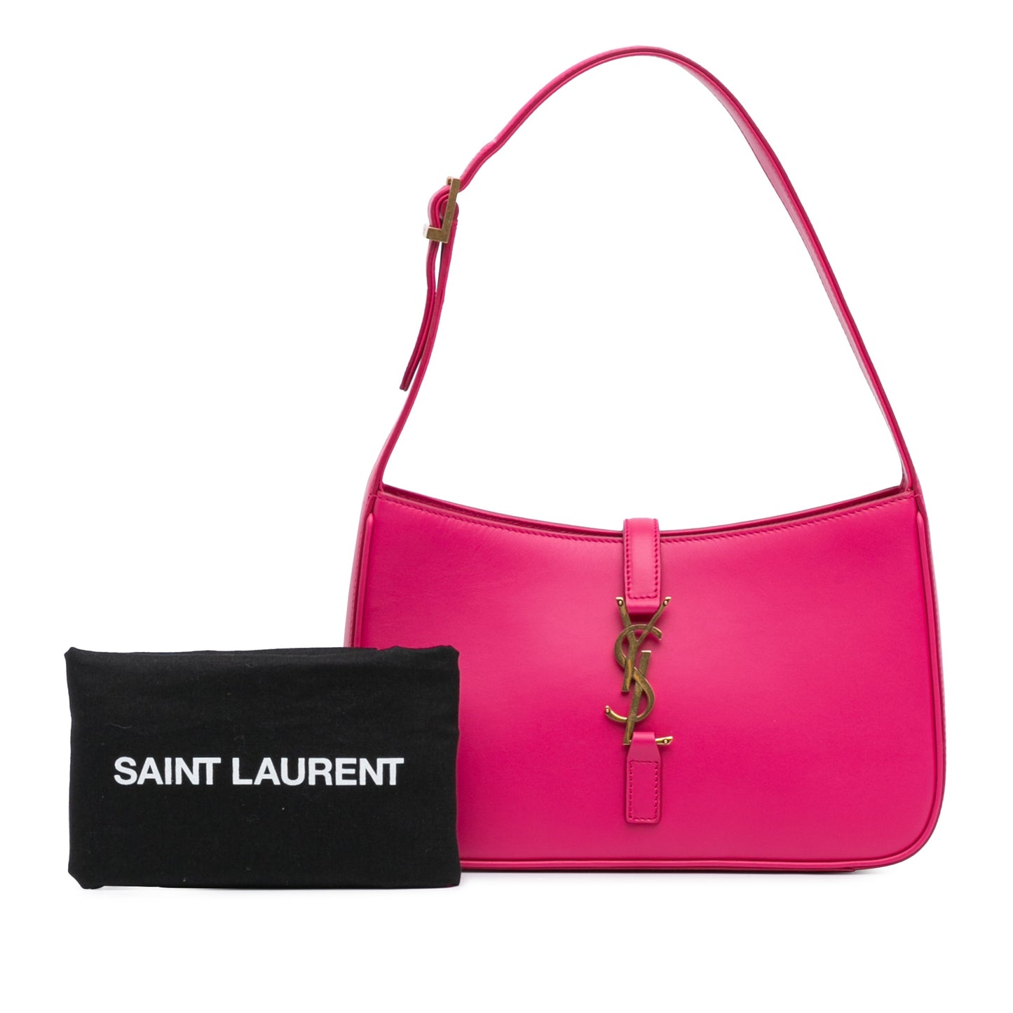 Saint Laurent Leather Le 5 a 7 Shoulder Bag Pink