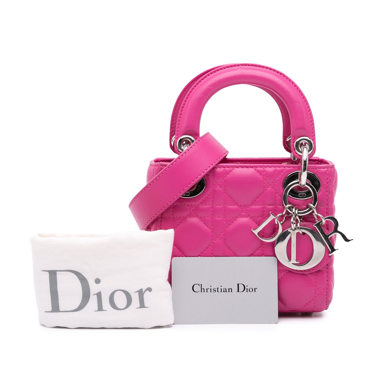 Dior Micro Lambskin Cannage Lady Dior Pink