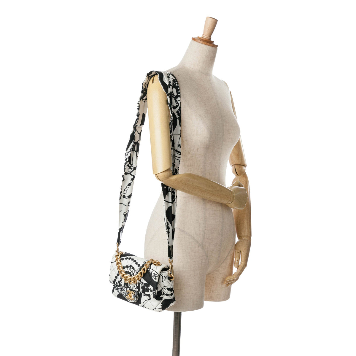 Chanel Mini Printed Canvas Deer Coco Flap White