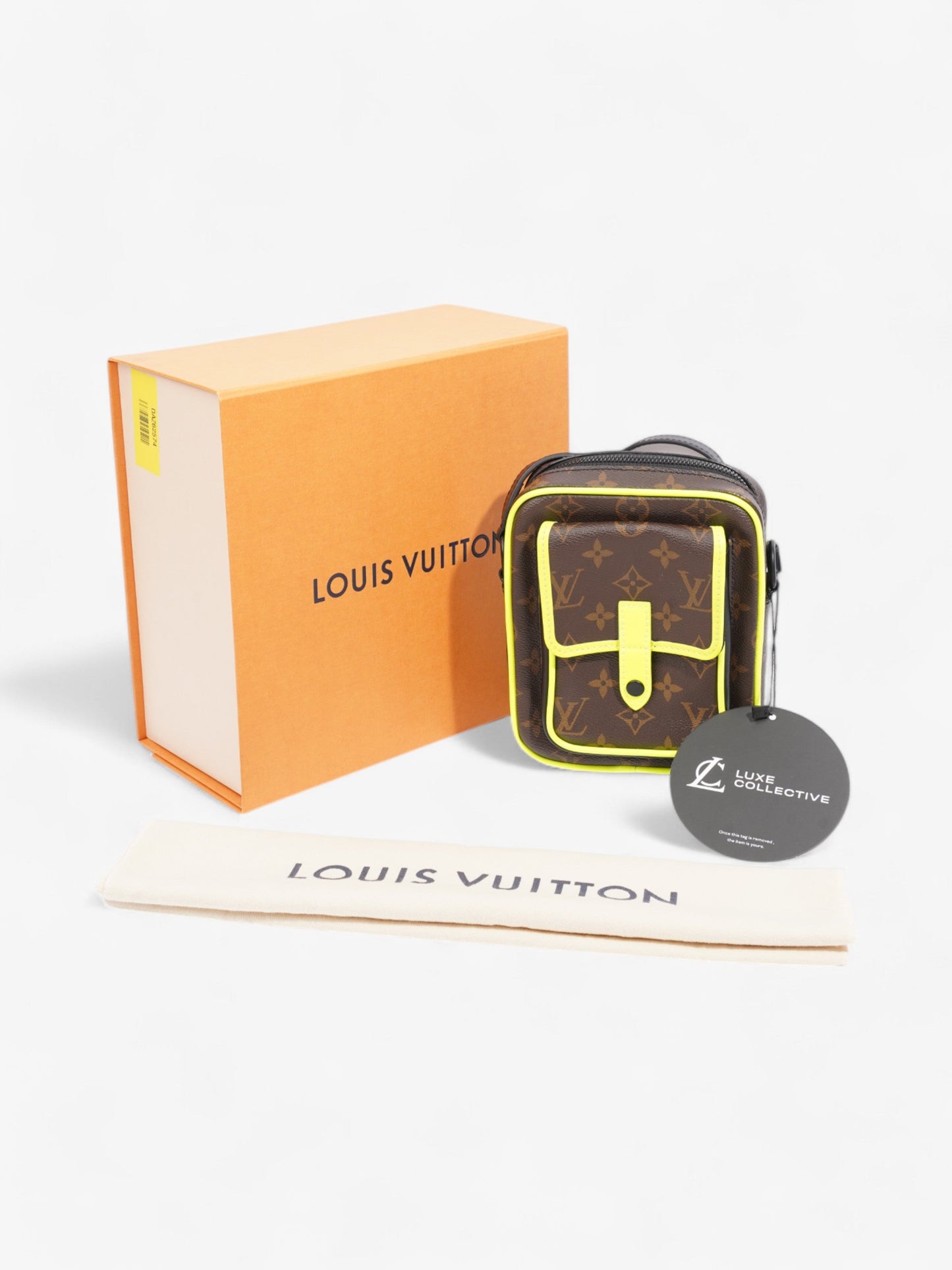 Louis Vuitton Christopher Messenger Monogram / Black / Flourescent Yellow Coated Canvas