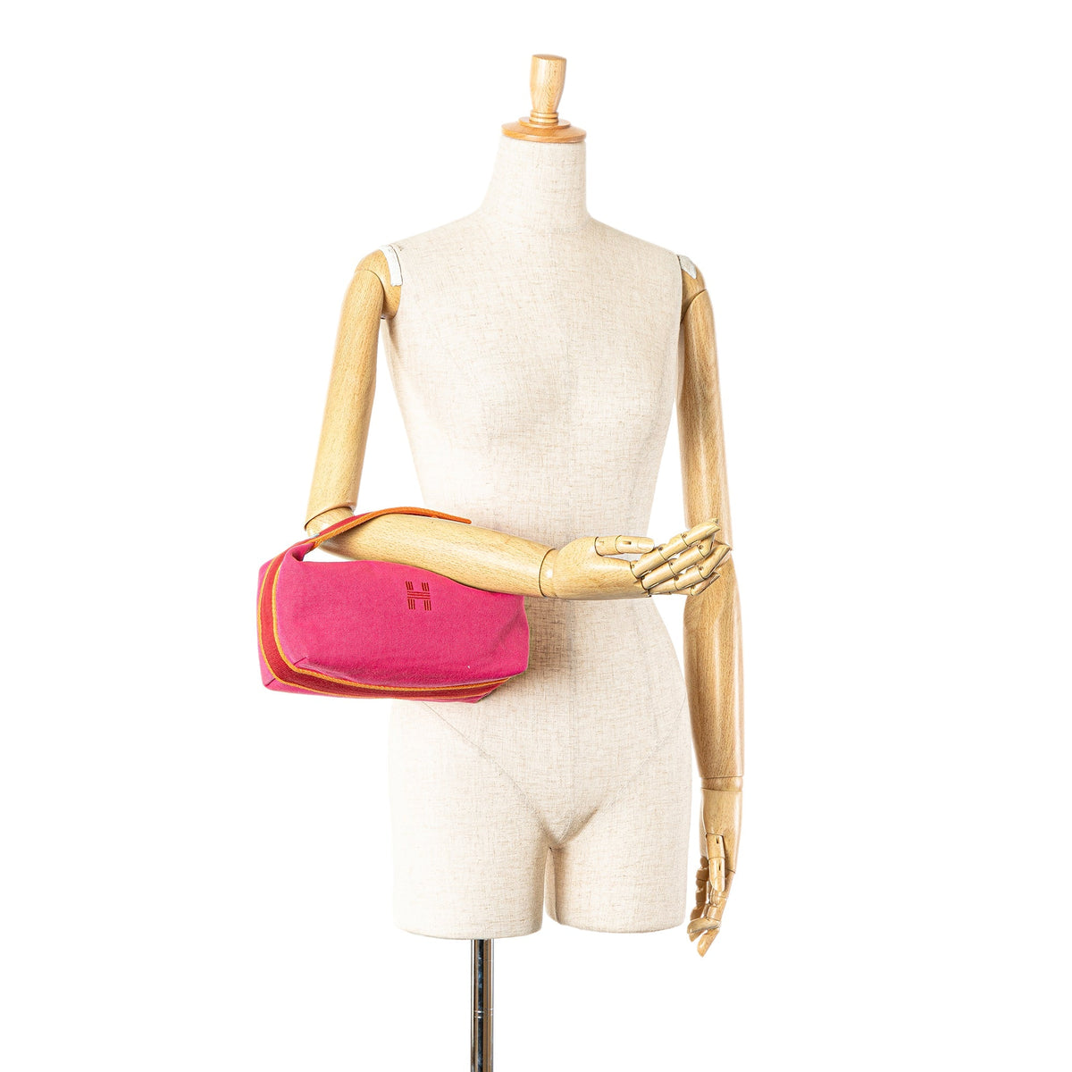 Hermès Small Toile Bride A Brac Pink