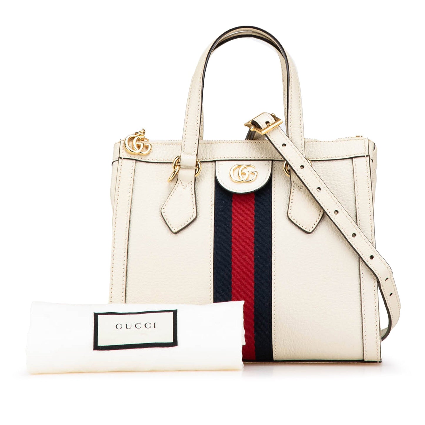 Gucci Small Leather Ophidia Satchel White