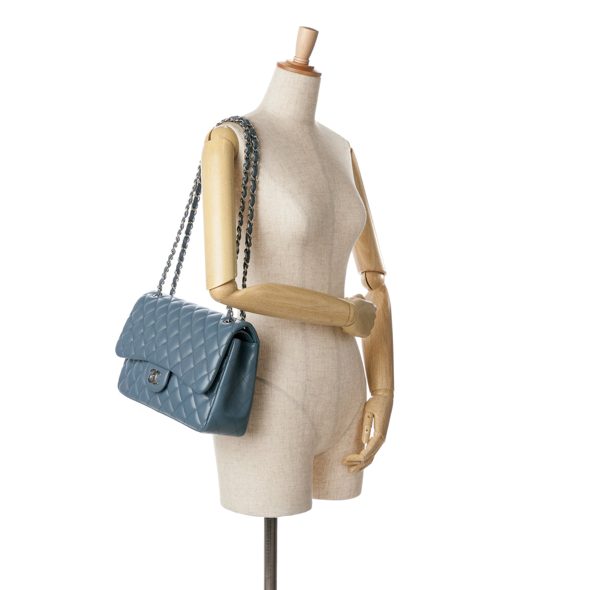 Chanel Jumbo Classic Lambskin Double Flap Blue