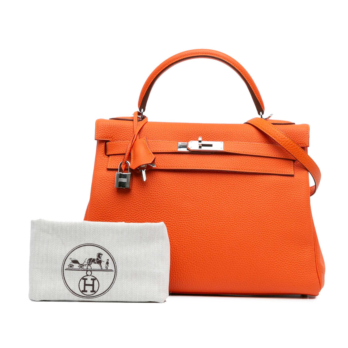 Hermès Togo Kelly II Retourne 32 Orange