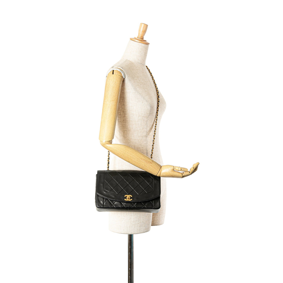 Chanel Medium Lambskin Diana Flap Black