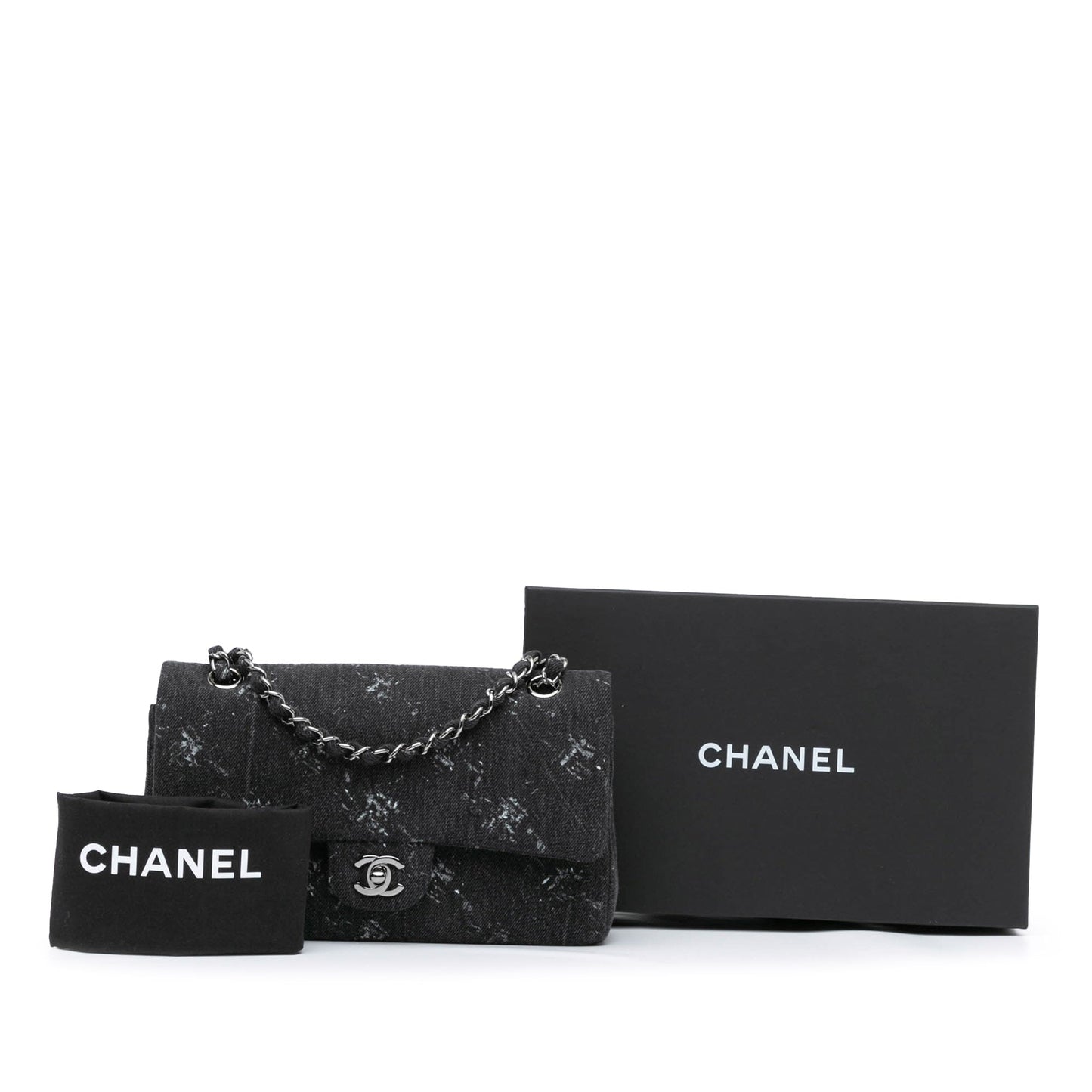 Chanel Medium Denim Double Flap Black