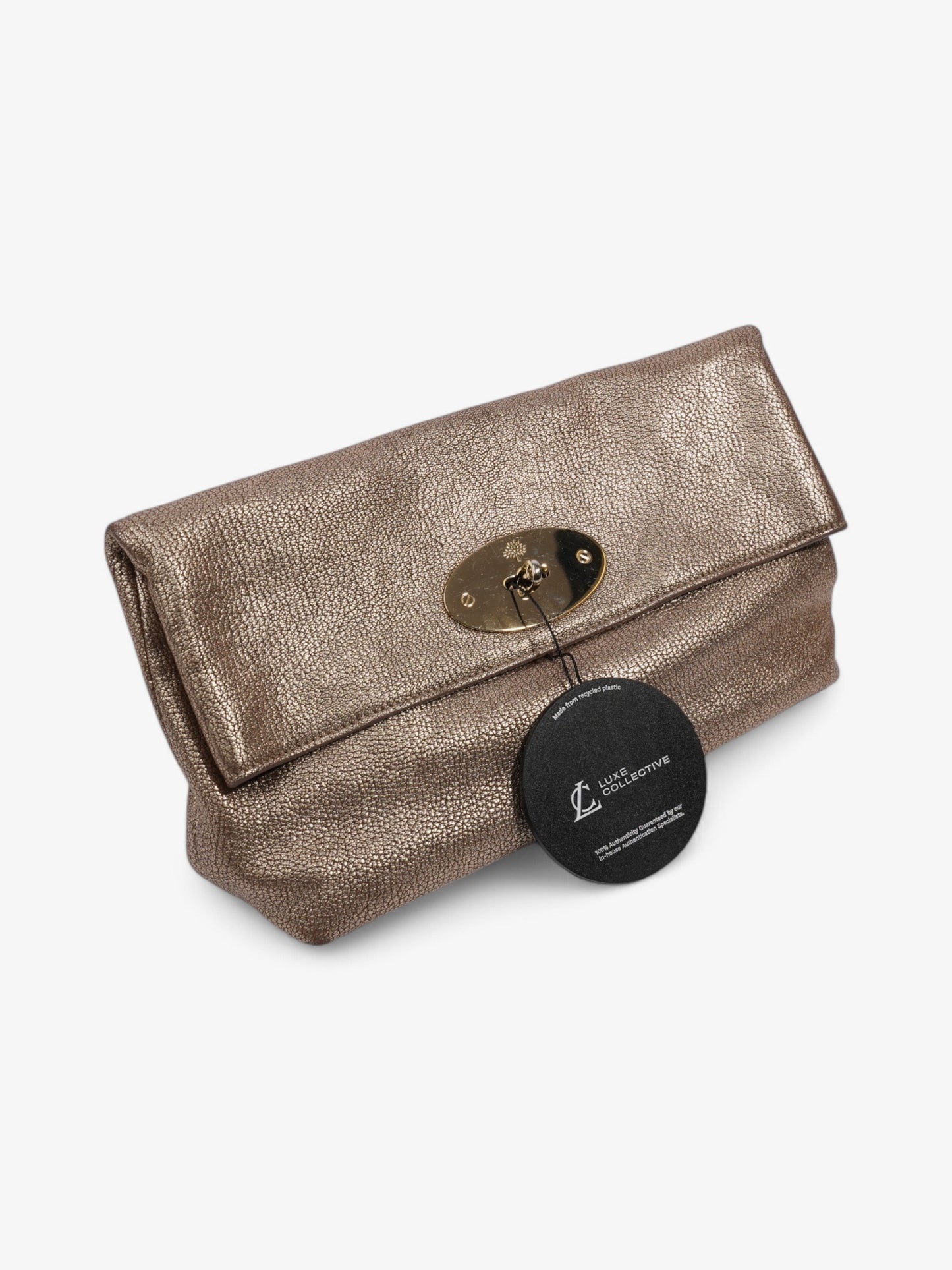 Mulberry Metallic Clutch Bag Gold Leather
