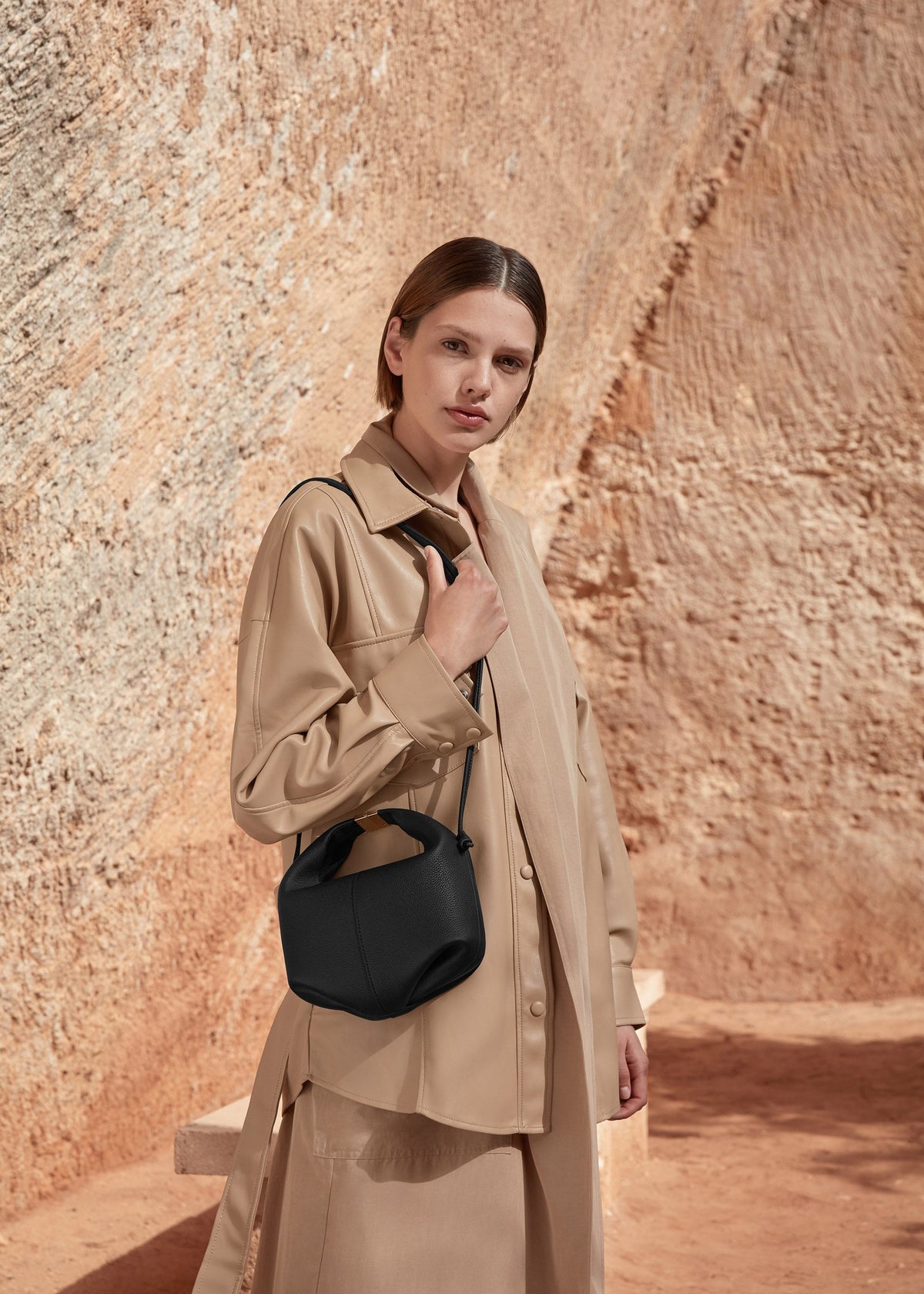 Polène Beri Bag - Textured Black