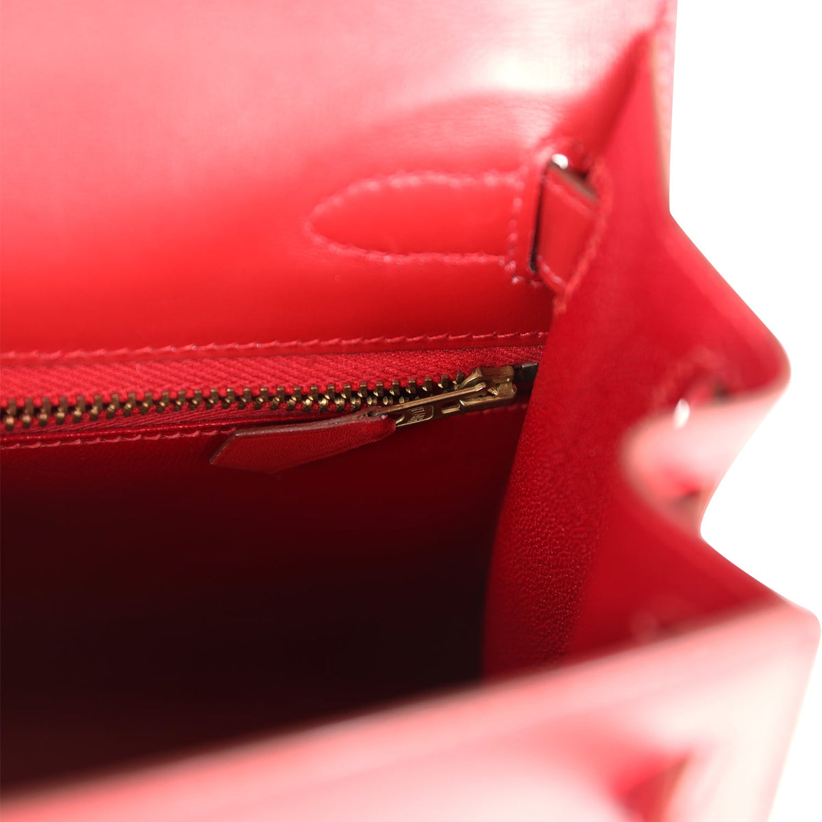 Hermes Kelly Sellier 28 Rouge Vif Box Gold Hardware
