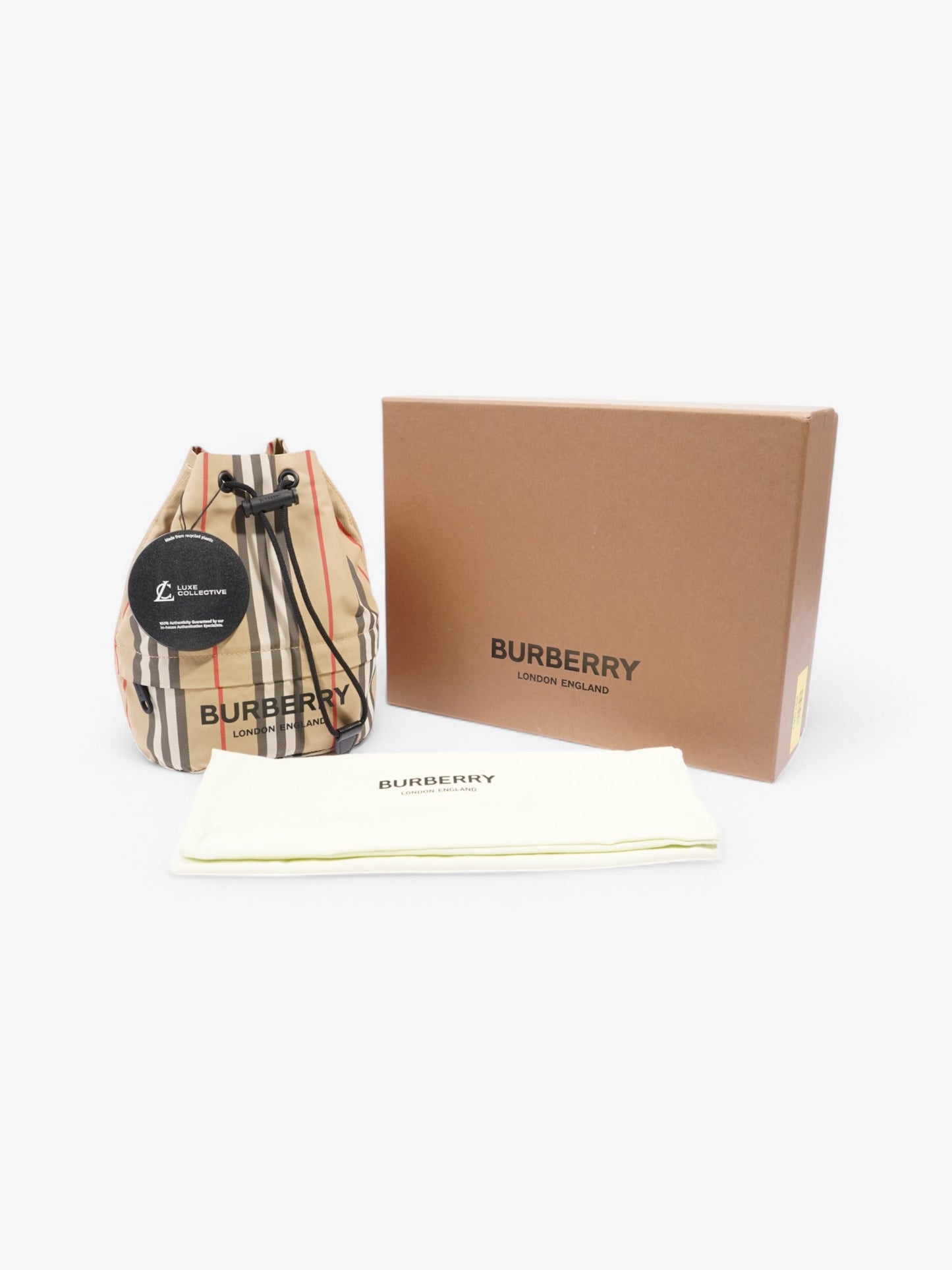 Burberry Icon stripe drawcord pouch Monogram Nylon 44105