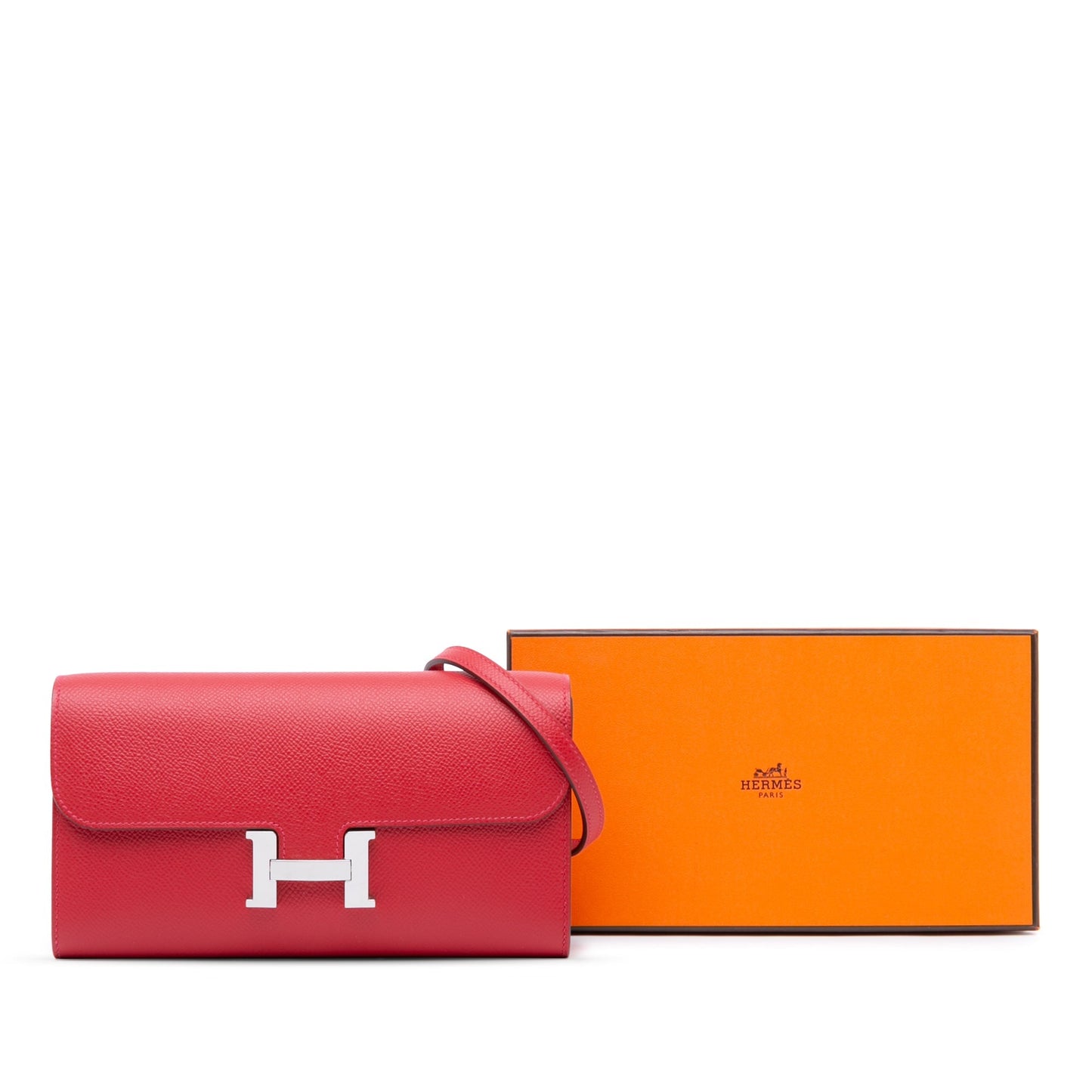 Hermès Epsom Constance Long To Go Wallet Red