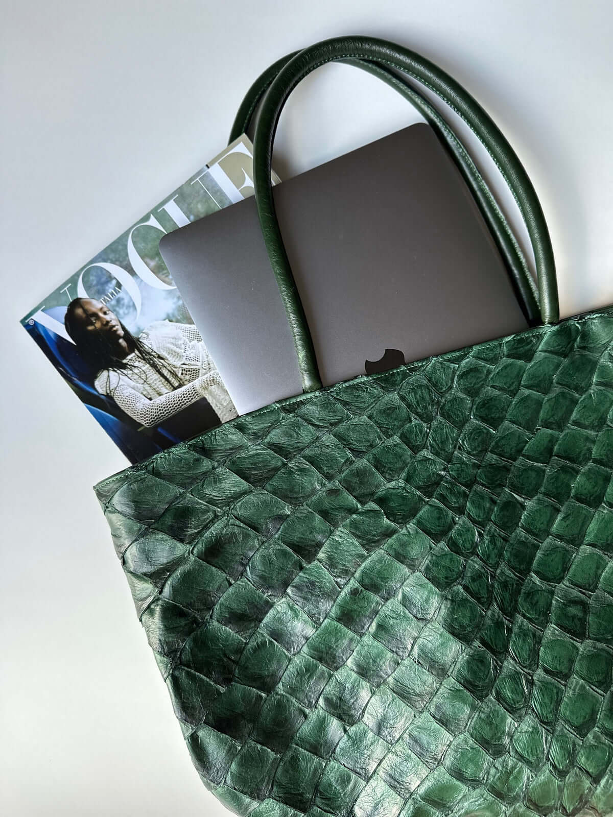 Delray Shopper - Verdant Green Pirarucu