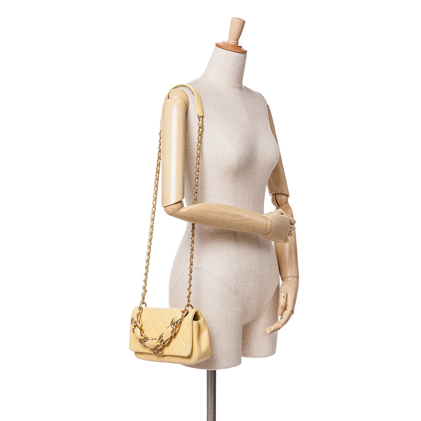 Chanel Quilted Lambskin Chain Is More Flap Yellow
