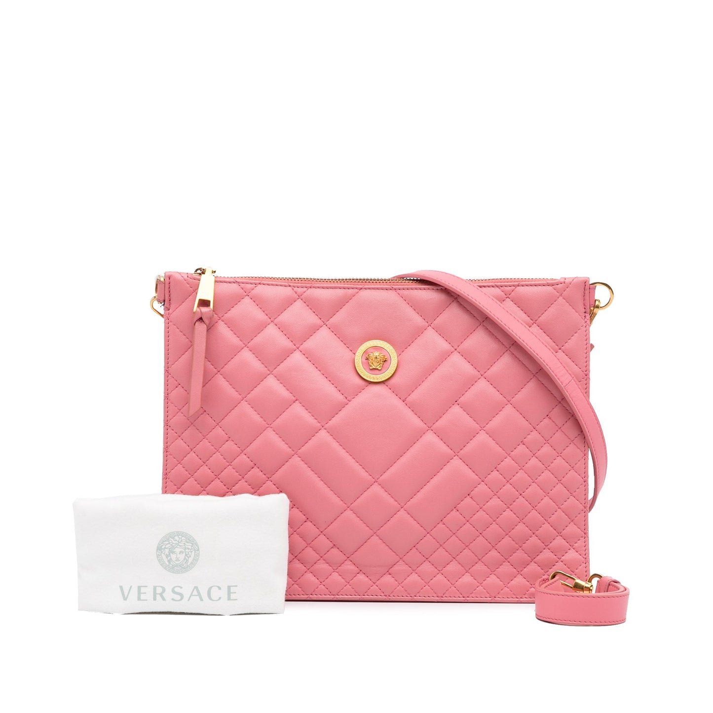 Versace Quilted Medusa Crossbody Pink