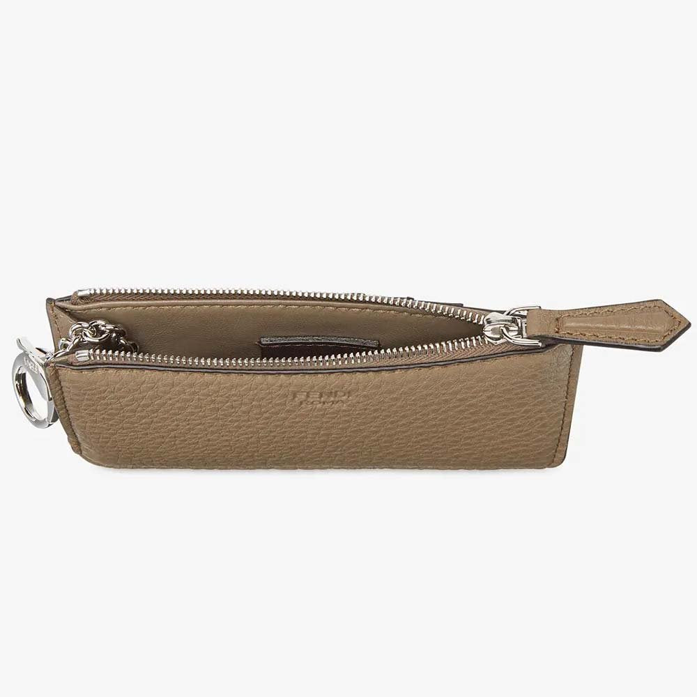 KEY CASE POUCH Beige Leather Pouch