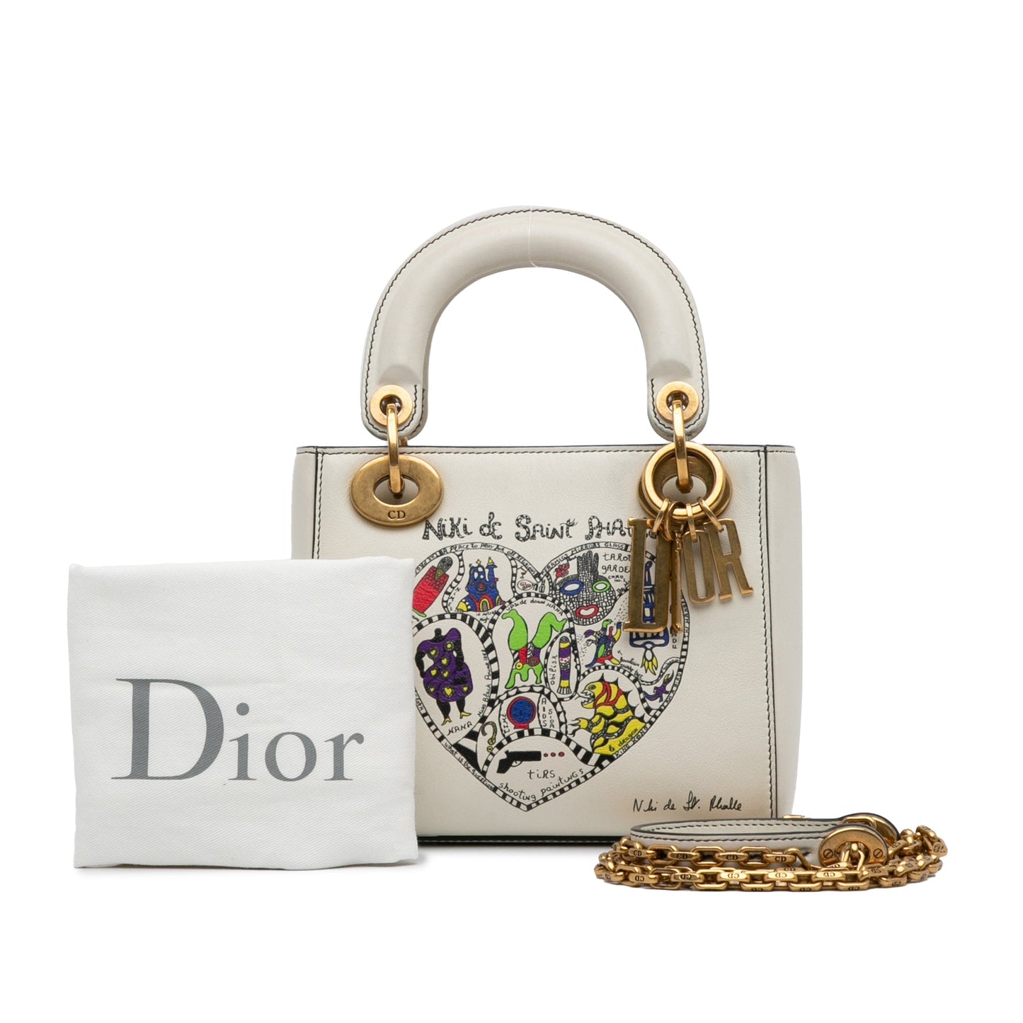 Dior Niki de Saint Phalle Mini Calfskin Lady Dior White
