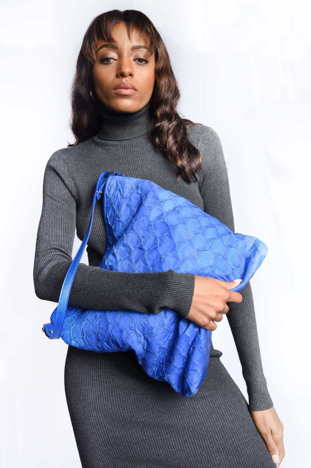 Playa Shoulder Bag - Cobalt Pirarucu