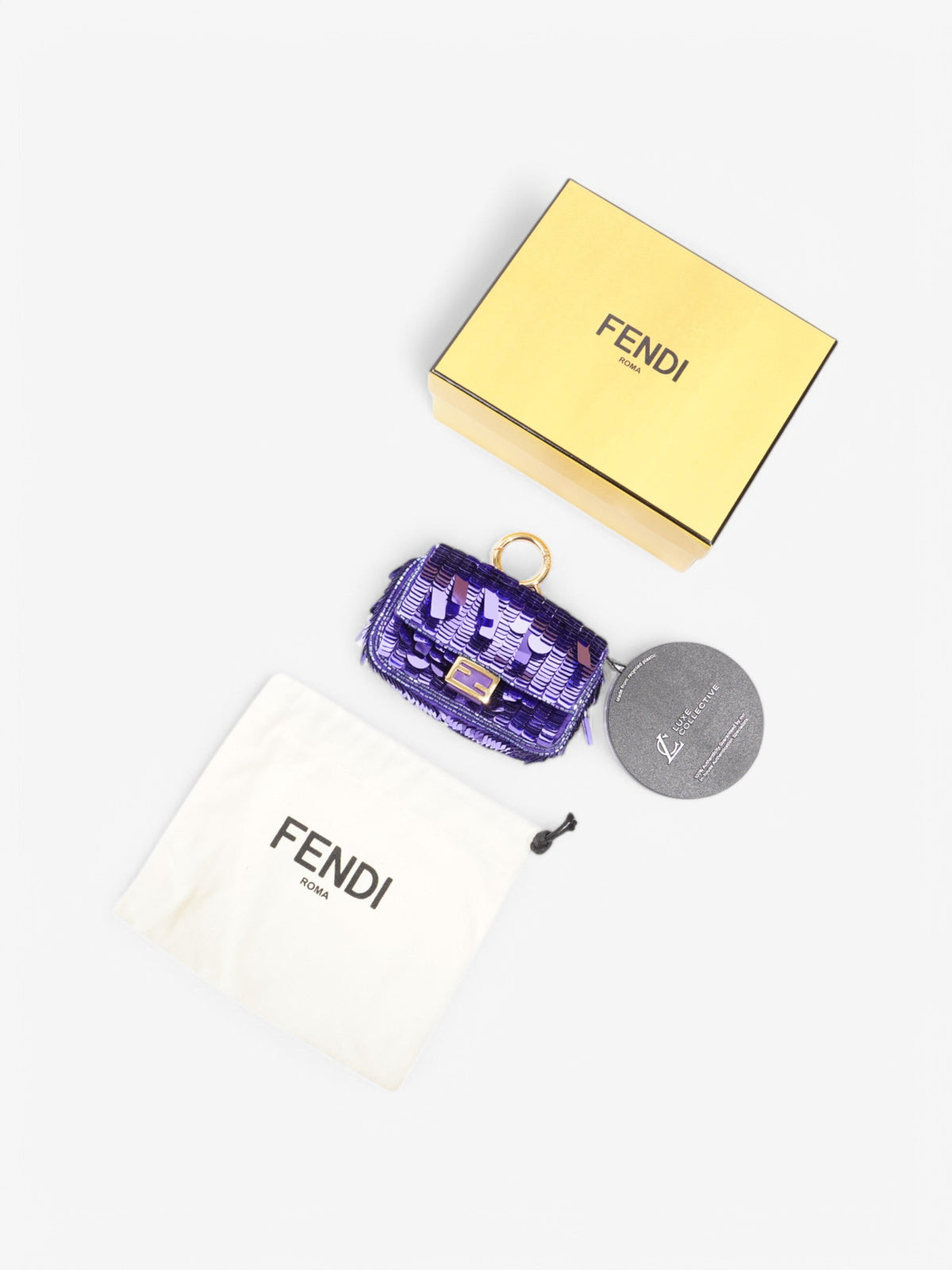 Fendi Baguette Purple Sequin Micro