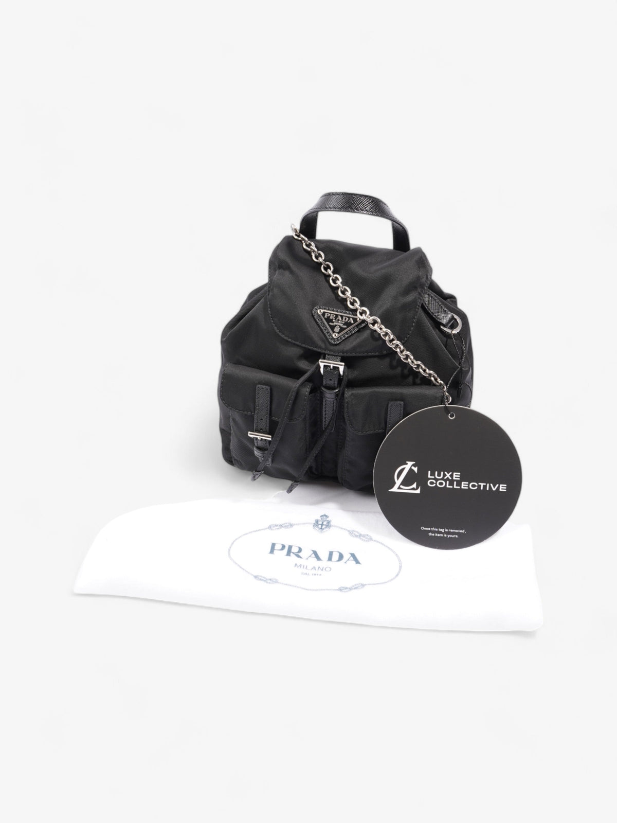 Prada Vela Backpack Black Nylon Mini