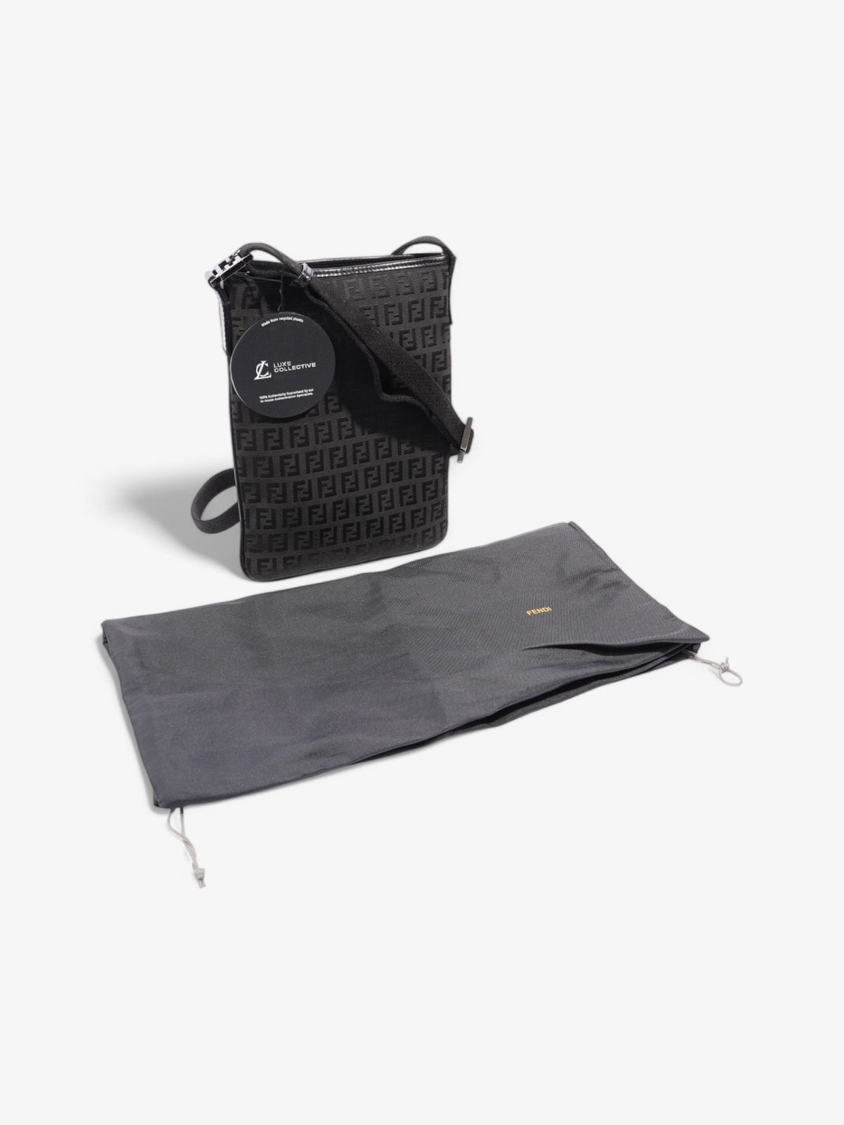 Fendi FF Messenger Bag Black Canvas